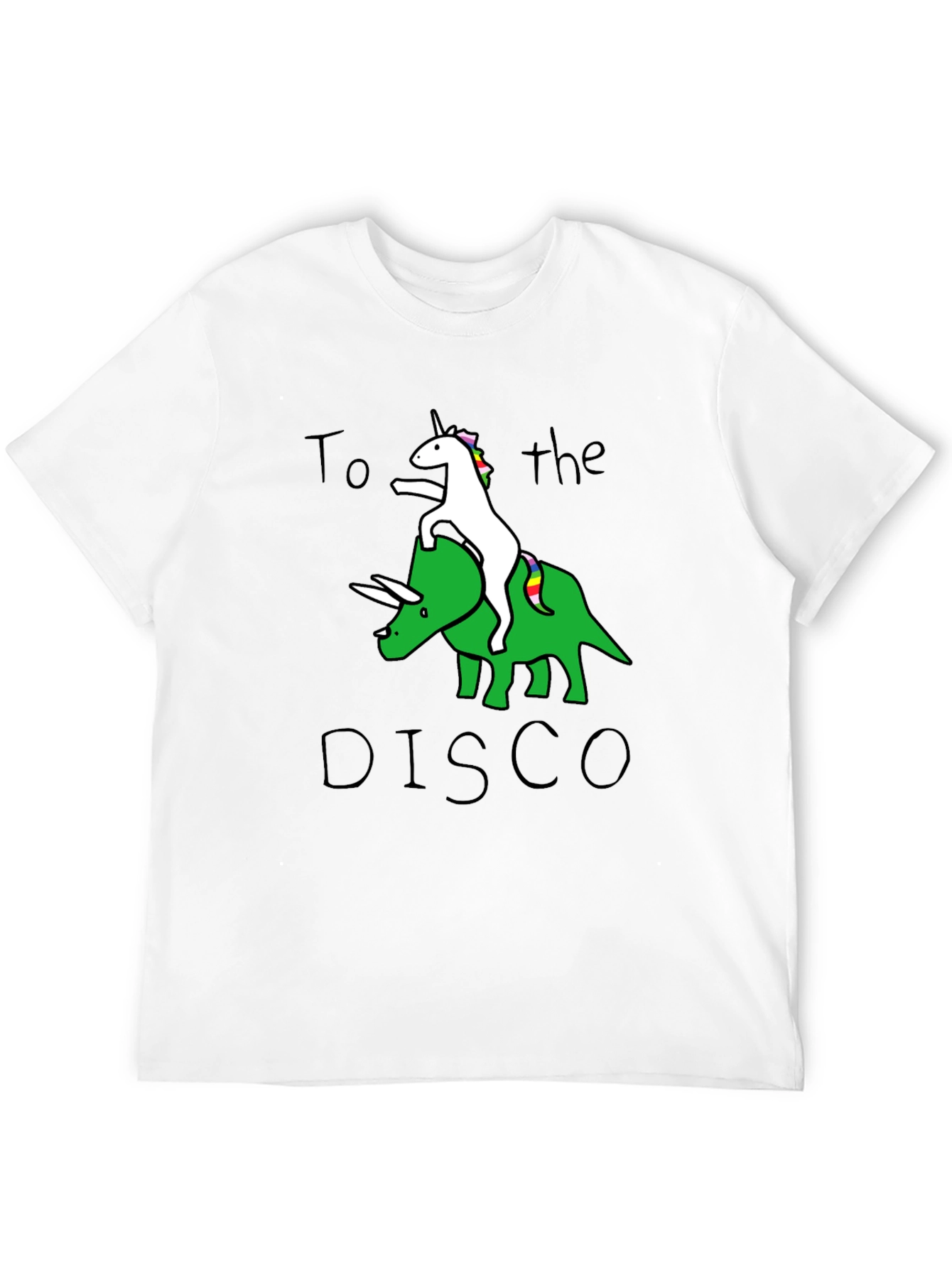 Black Unicorn Riding Dinosaur To the Disco T-Shirt view 12