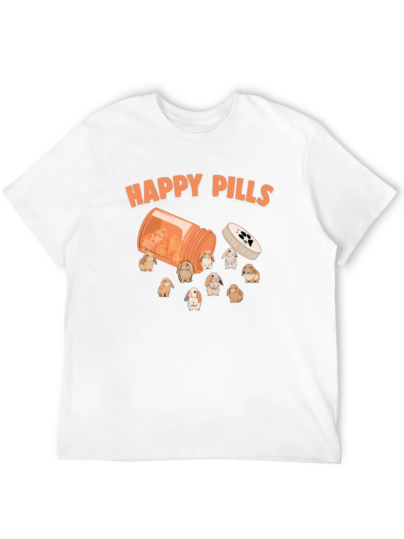 Black Happy Pills Bunny T-Shirt Cute Graphic Tee view 12