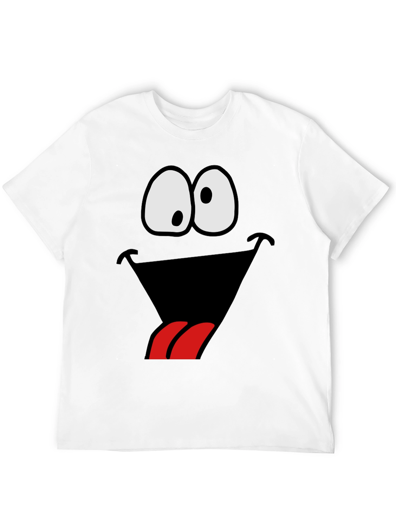 Black Funny Goofy Face Graphic Tee - Black view 12