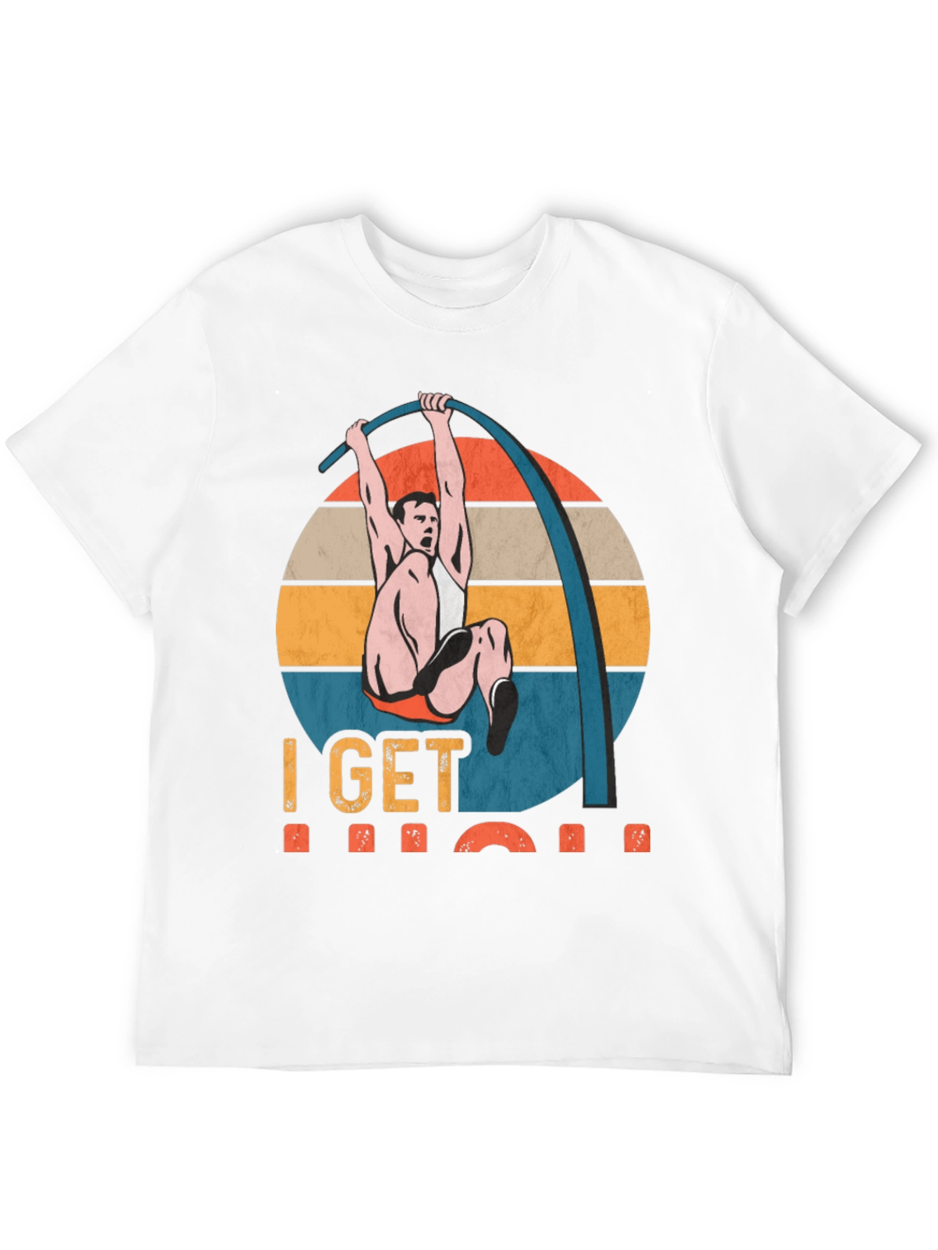 Black I Get High Pole Vault T-Shirt view 12