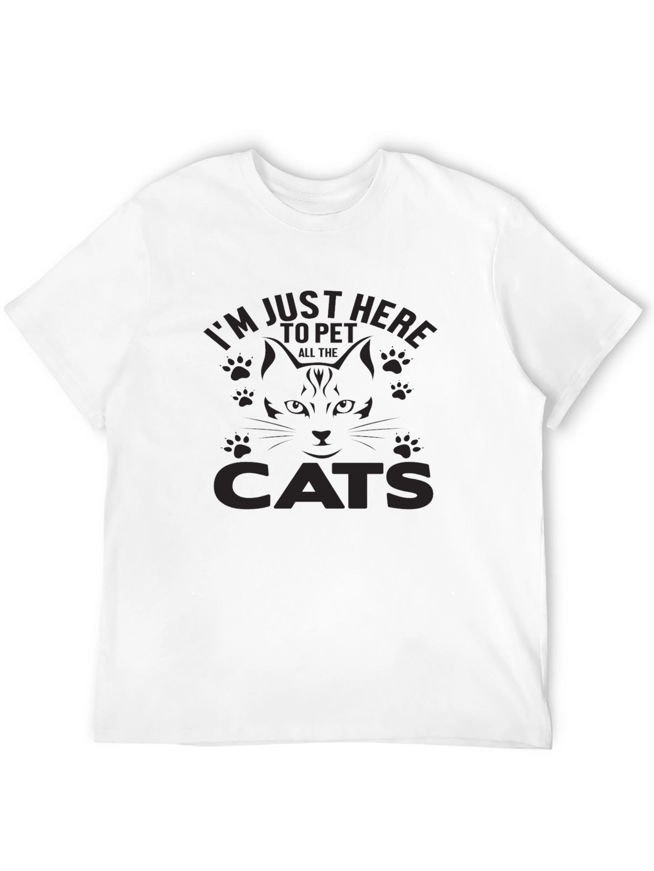 Black I'm Just Here to Pet All The Cats Tee view 12