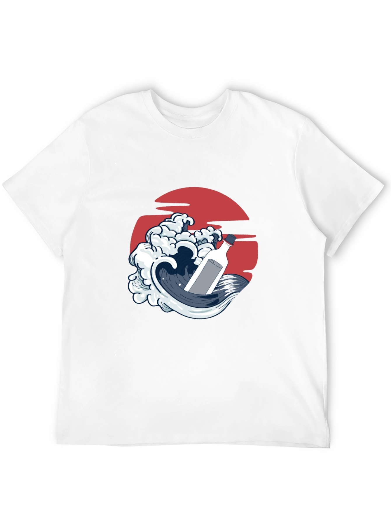 Black Wave Bottle Graphic Tee - Black view 12