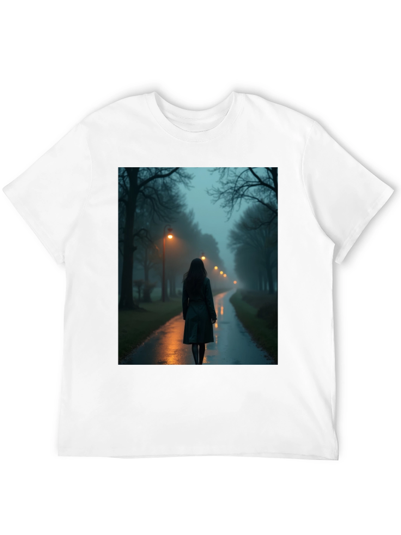 Black Mystic Walk T-Shirt - Dark & Atmospheric Design view 12
