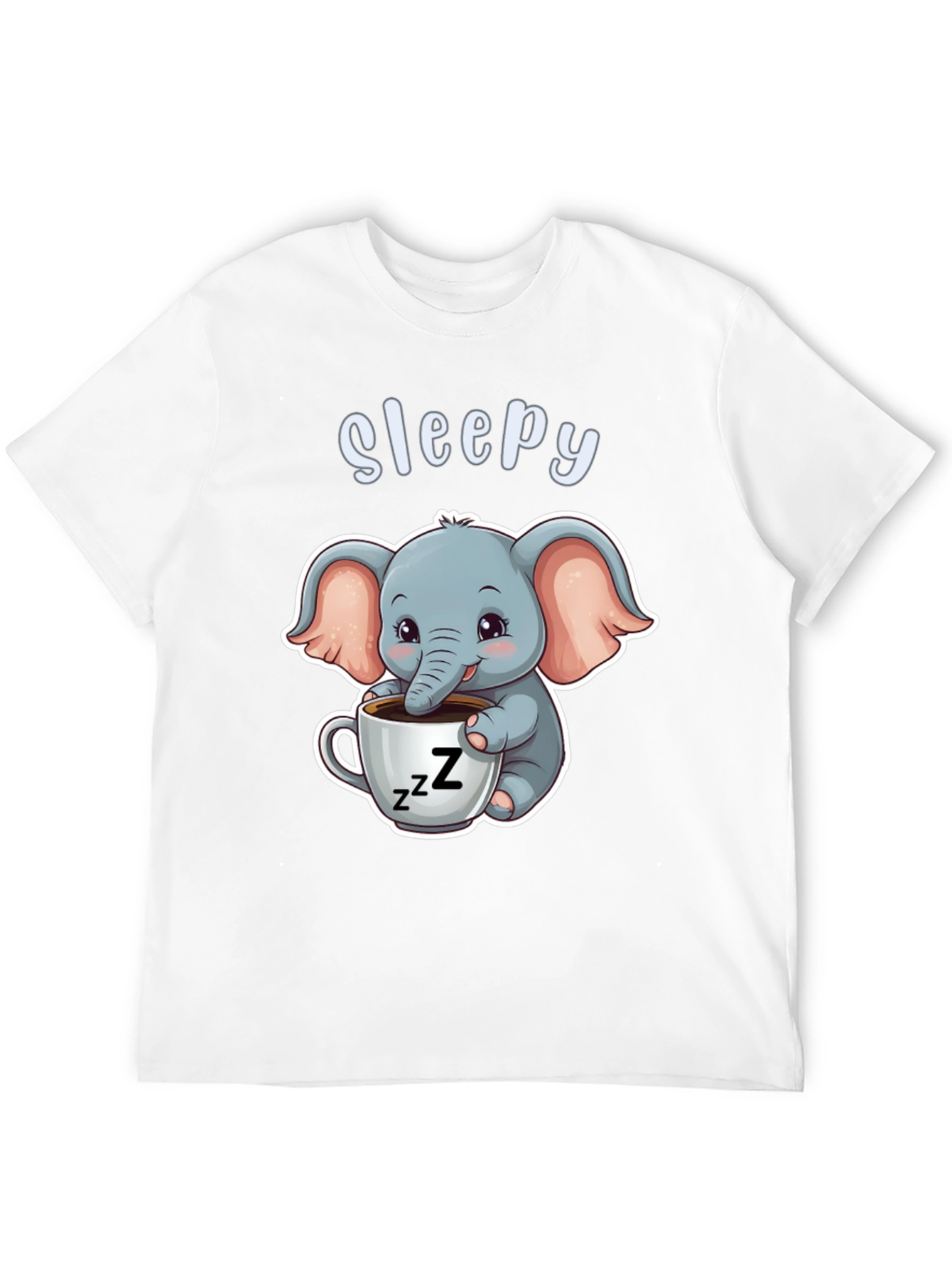 Black Sleepy Elephant Graphic Tee - Cute Cartoon Shirt view 12