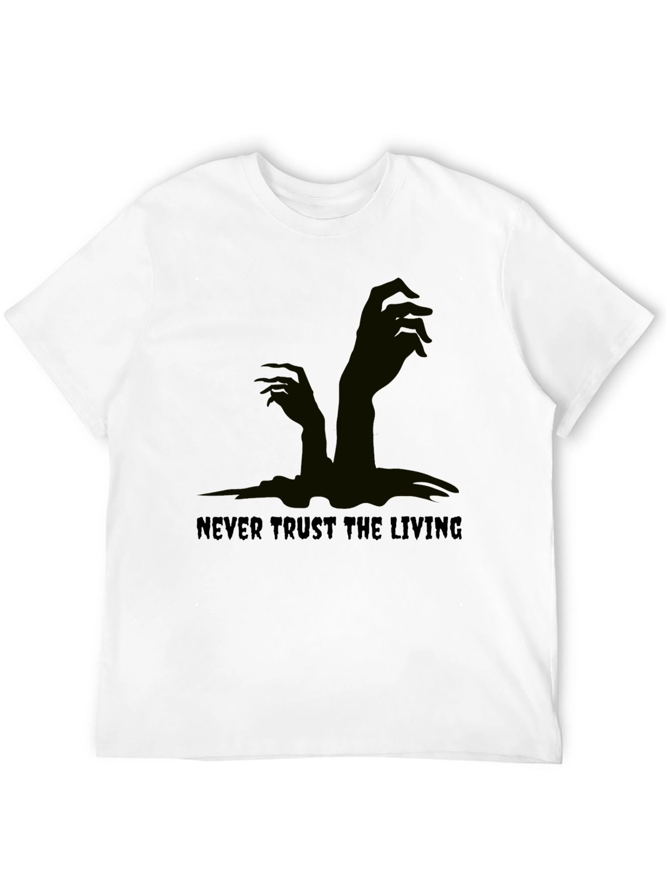 Black Never Trust the Living Black Graphic Tee view 12