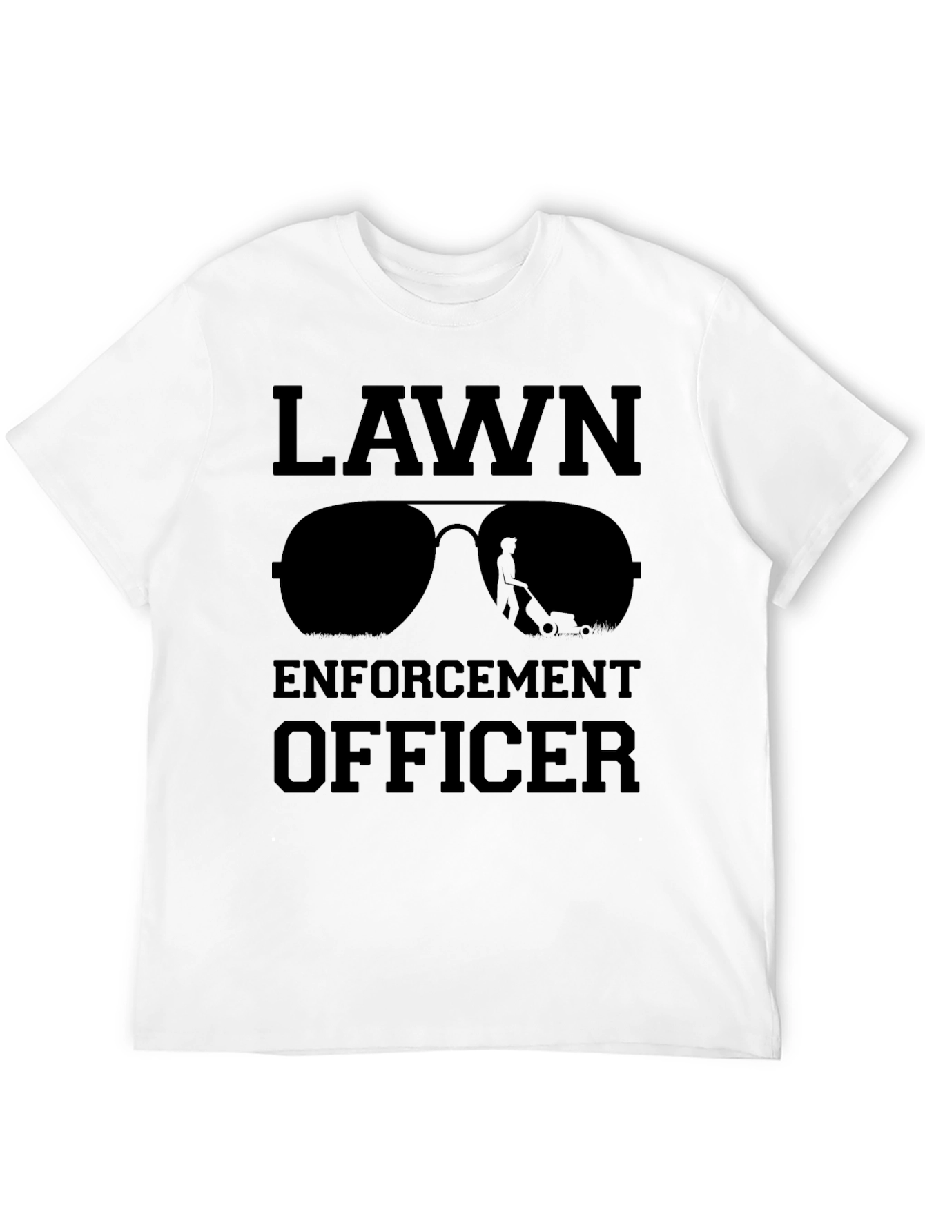 Black Lawn Enforcement Officer Graphic Tee view 12