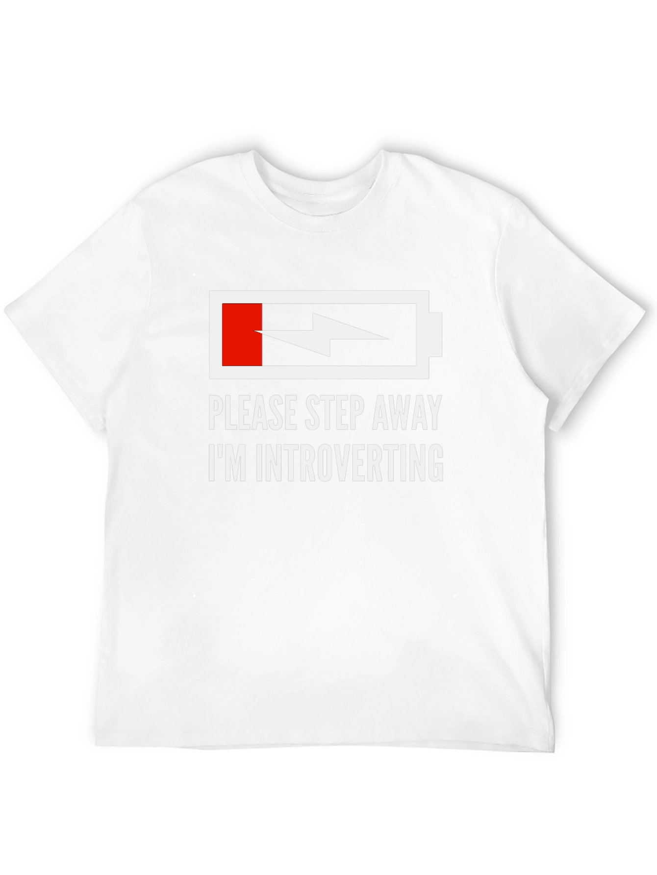 Black Introvert Humor T-Shirt - Low Battery Graphic Tee view 12