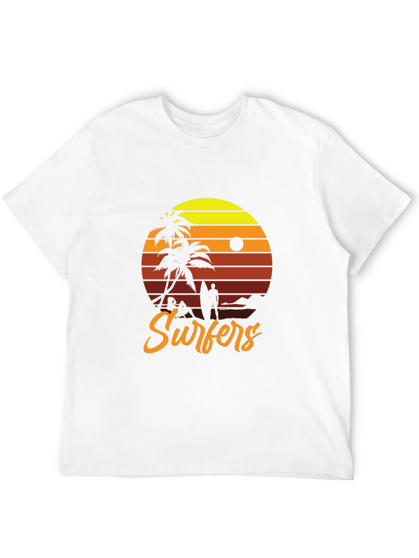 Black Retro Surfers Sunset T-Shirt view 12