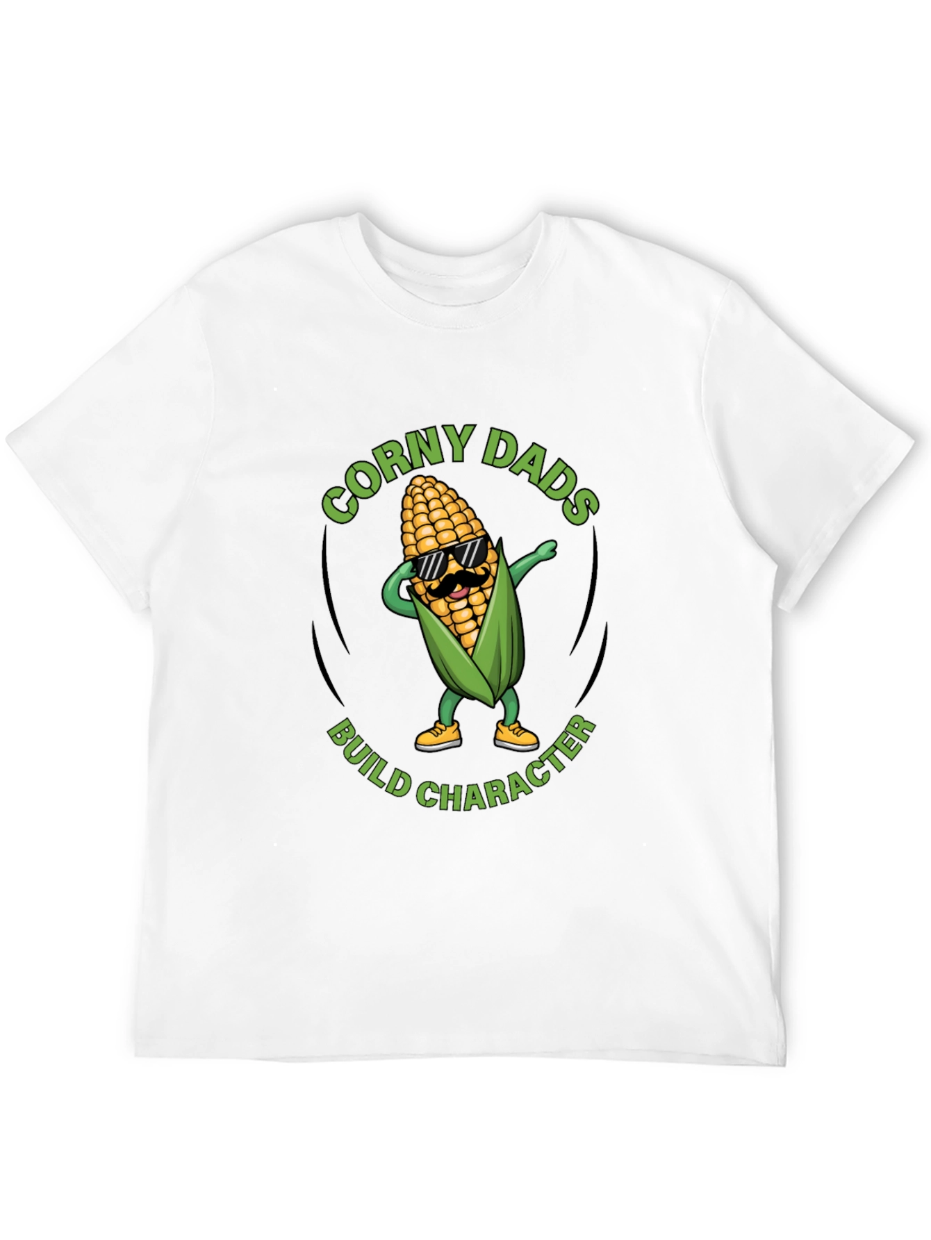 Black Corny Dads Build Character T-Shirt view 12