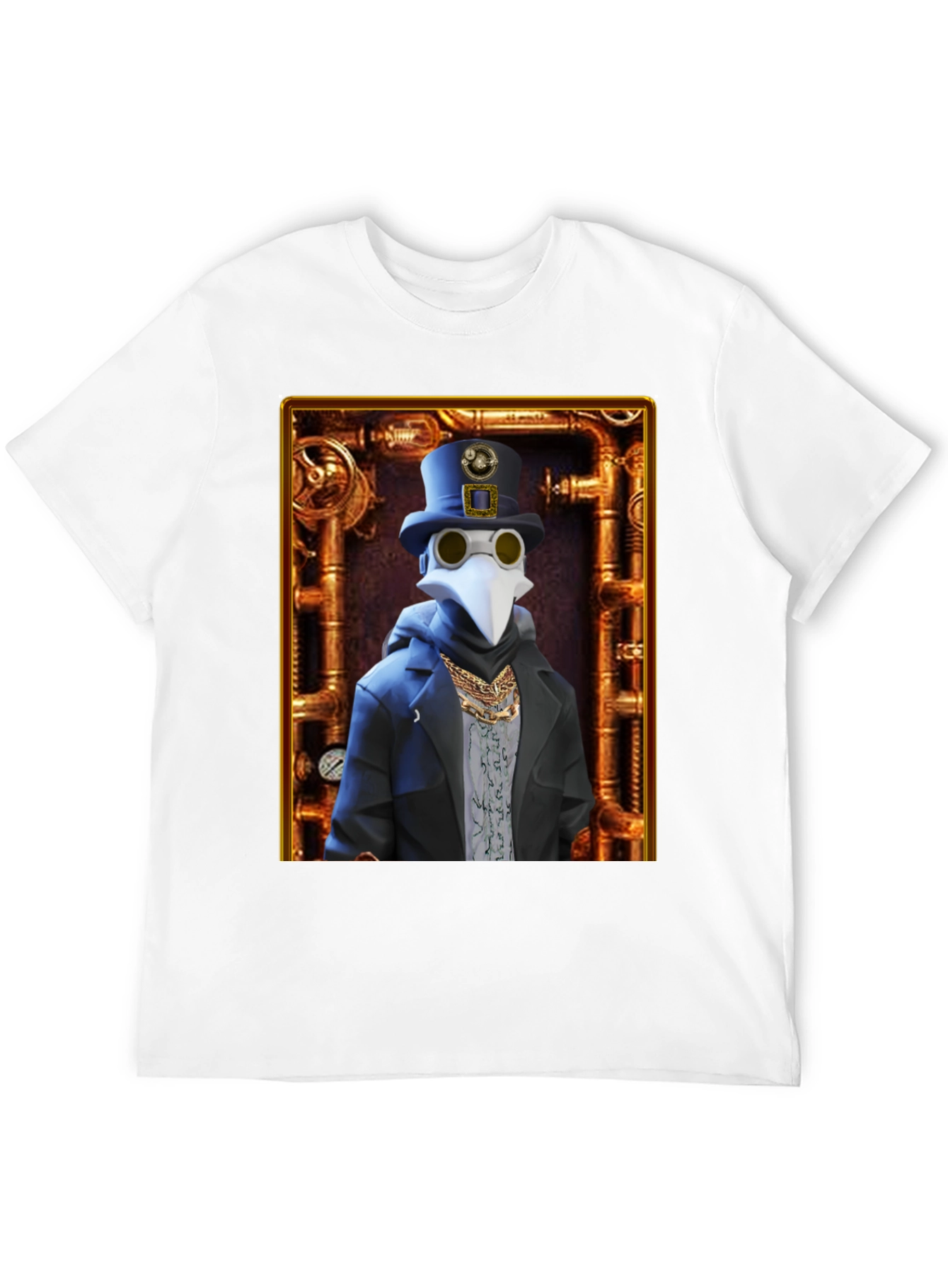Black Steampunk Plague Doctor Graphic T-Shirt - Unique Design view 12