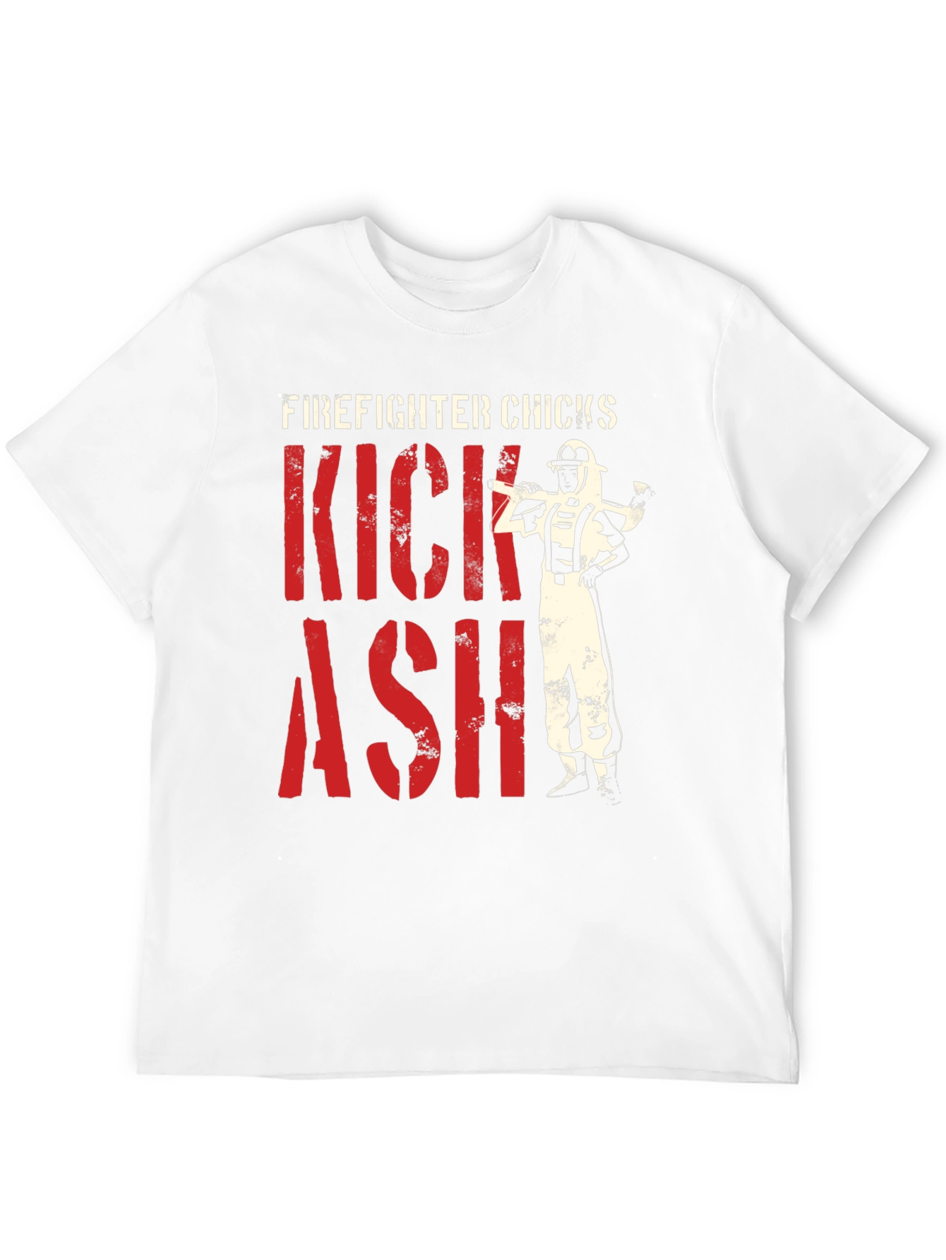 Black Firefighter Chicks Kick Ash T-Shirt view 12