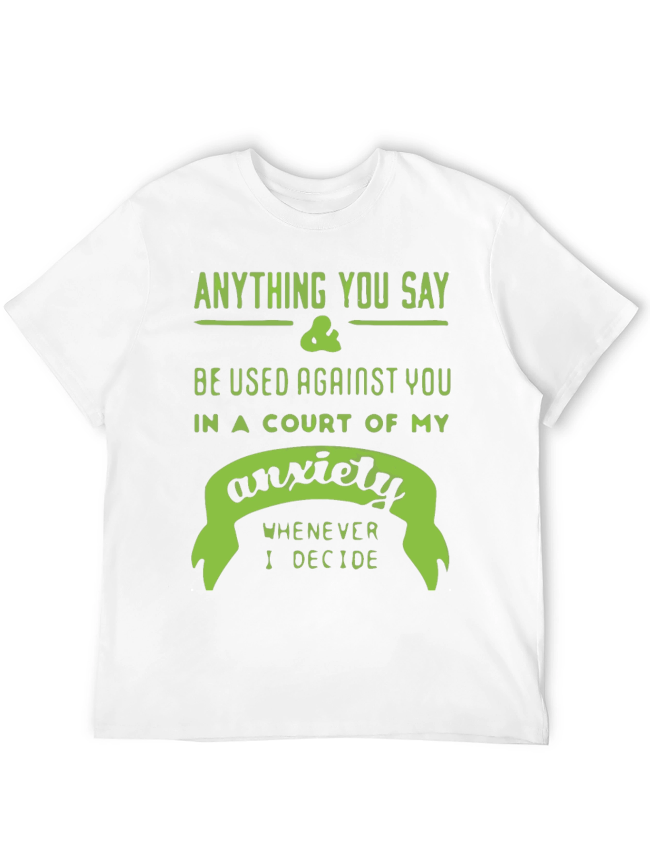 Black Anxiety Court T-Shirt - Funny Sarcastic Tee view 12