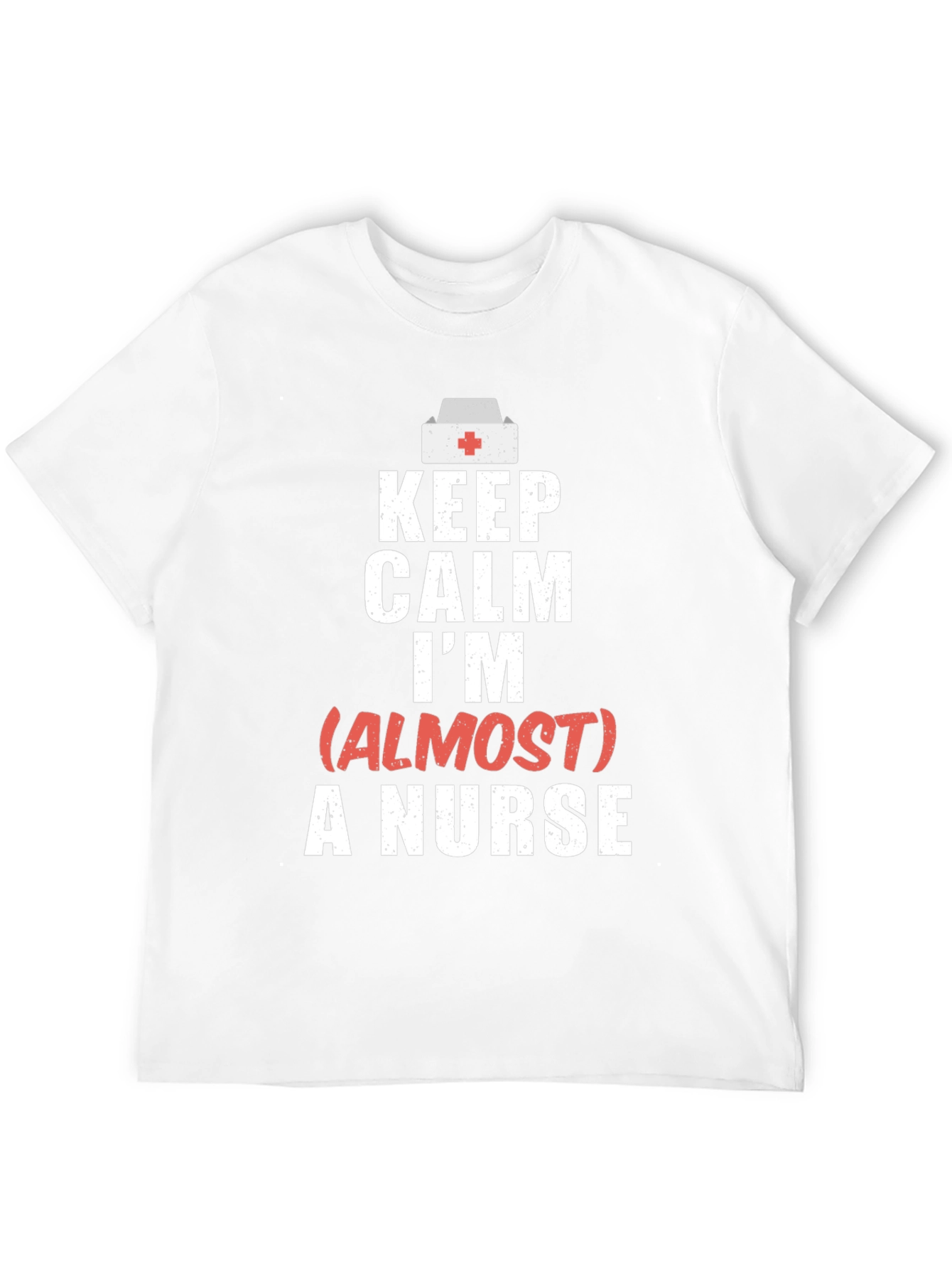 Black Keep Calm Almost A Nurse Graphic T-Shirt view 12