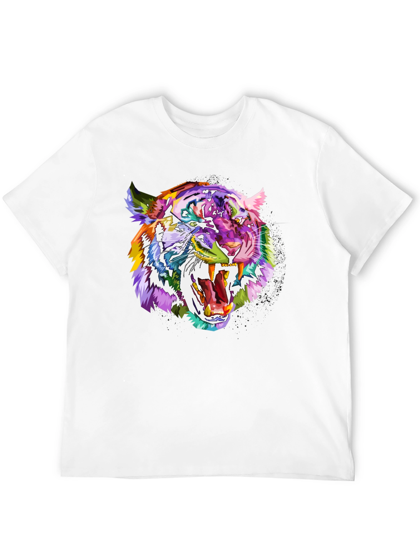 Black Vibrant Tiger Graphic Tee - Bold Animal Print Shirt view 12