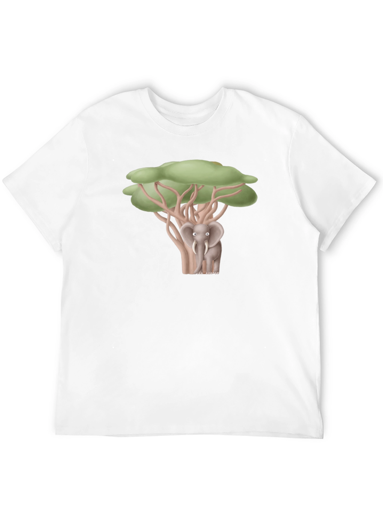 Black Elephant Under Tree Graphic T-Shirt view 12