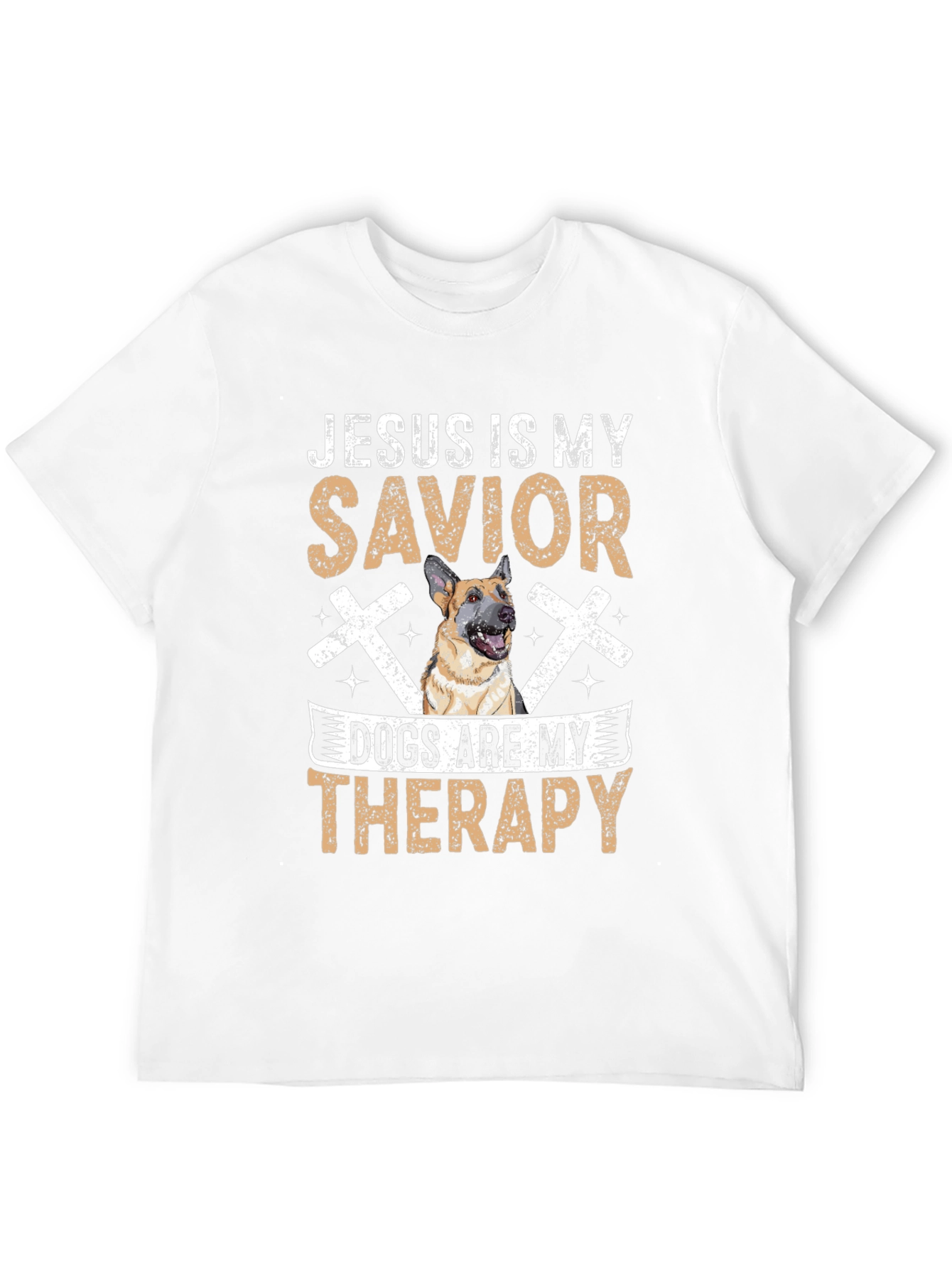 Jesus is My Savior, Dogs Are My Therapy T-Shirt - 12