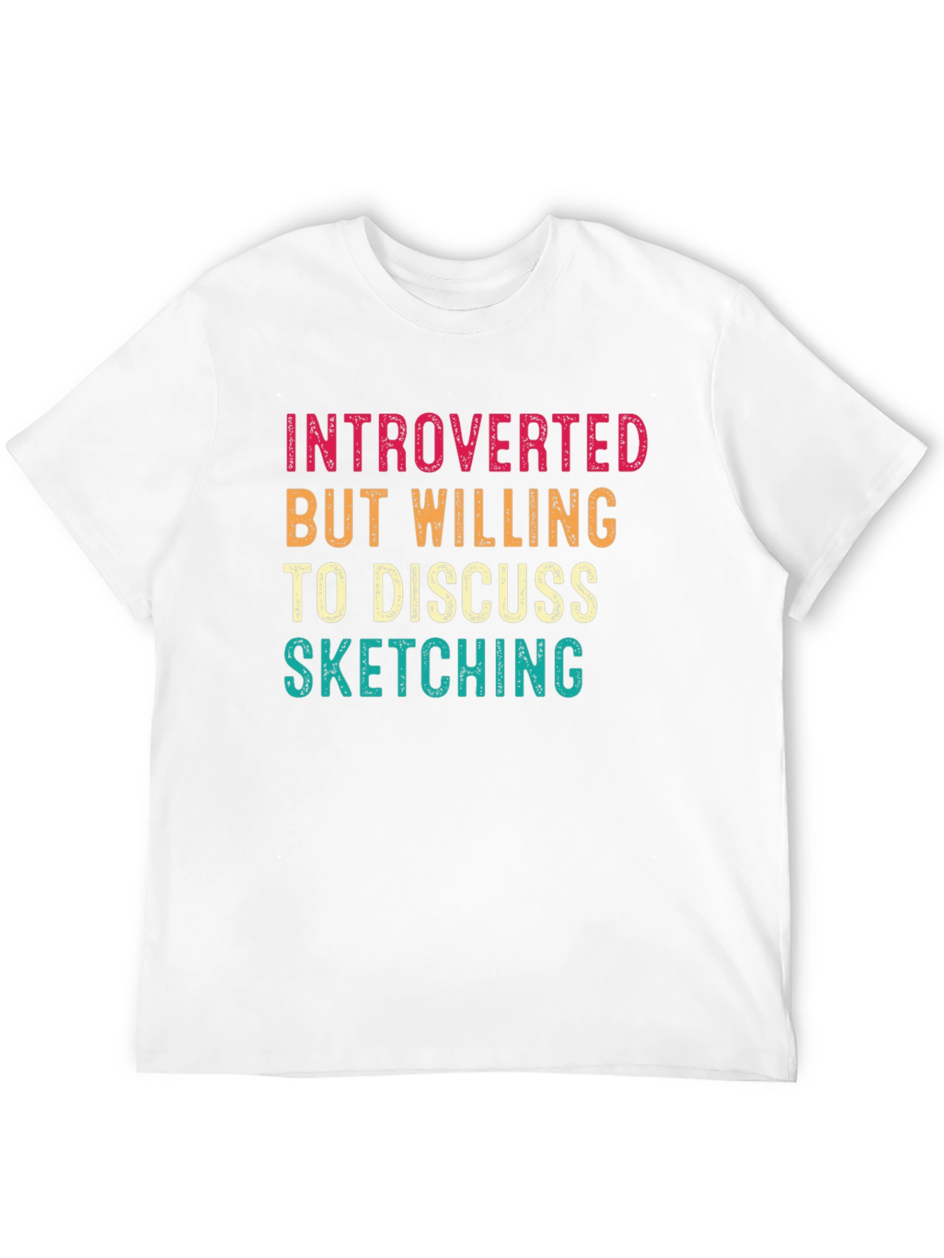 Black Introverted Sketching Graphic Tee - Black Cotton Blend view 12