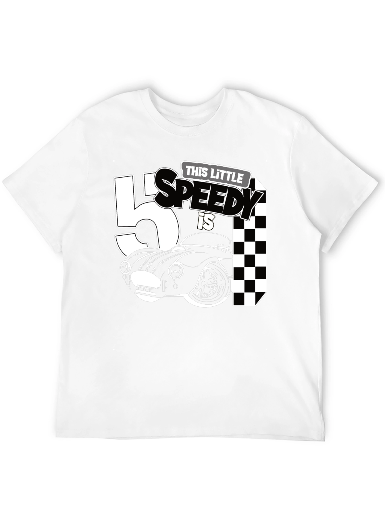 Black This Little Speedy is 5 Birthday T-Shirt view 12