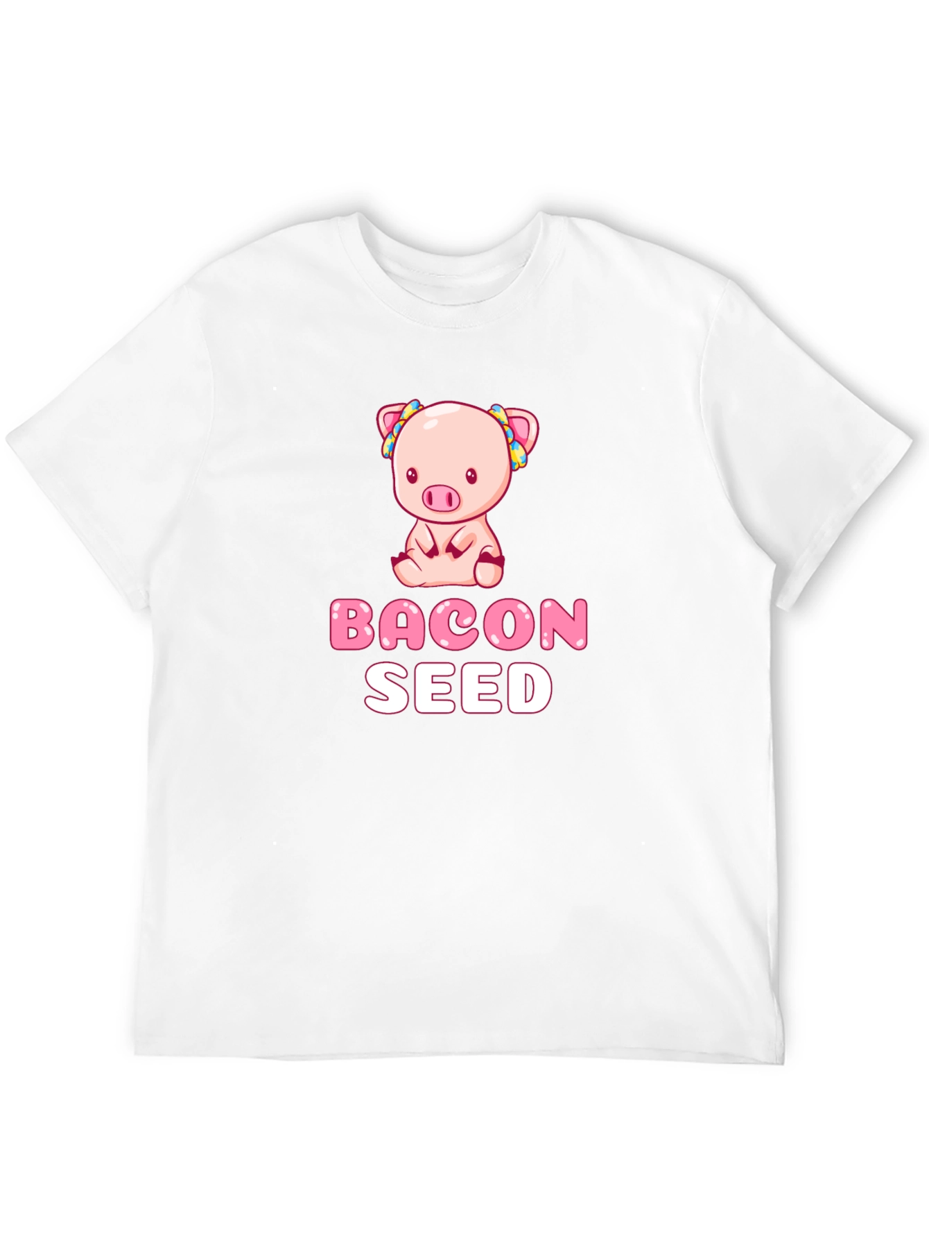 Black Bacon Seed Pig Graphic Black T-Shirt view 12