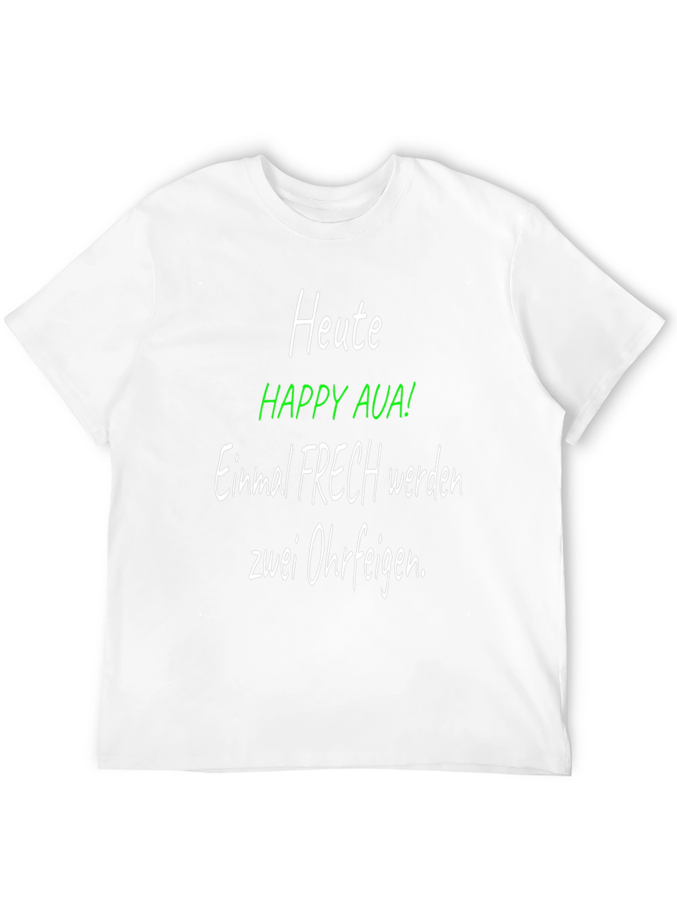 Black Heute Happy Aua! Funny German Graphic T-Shirt view 12