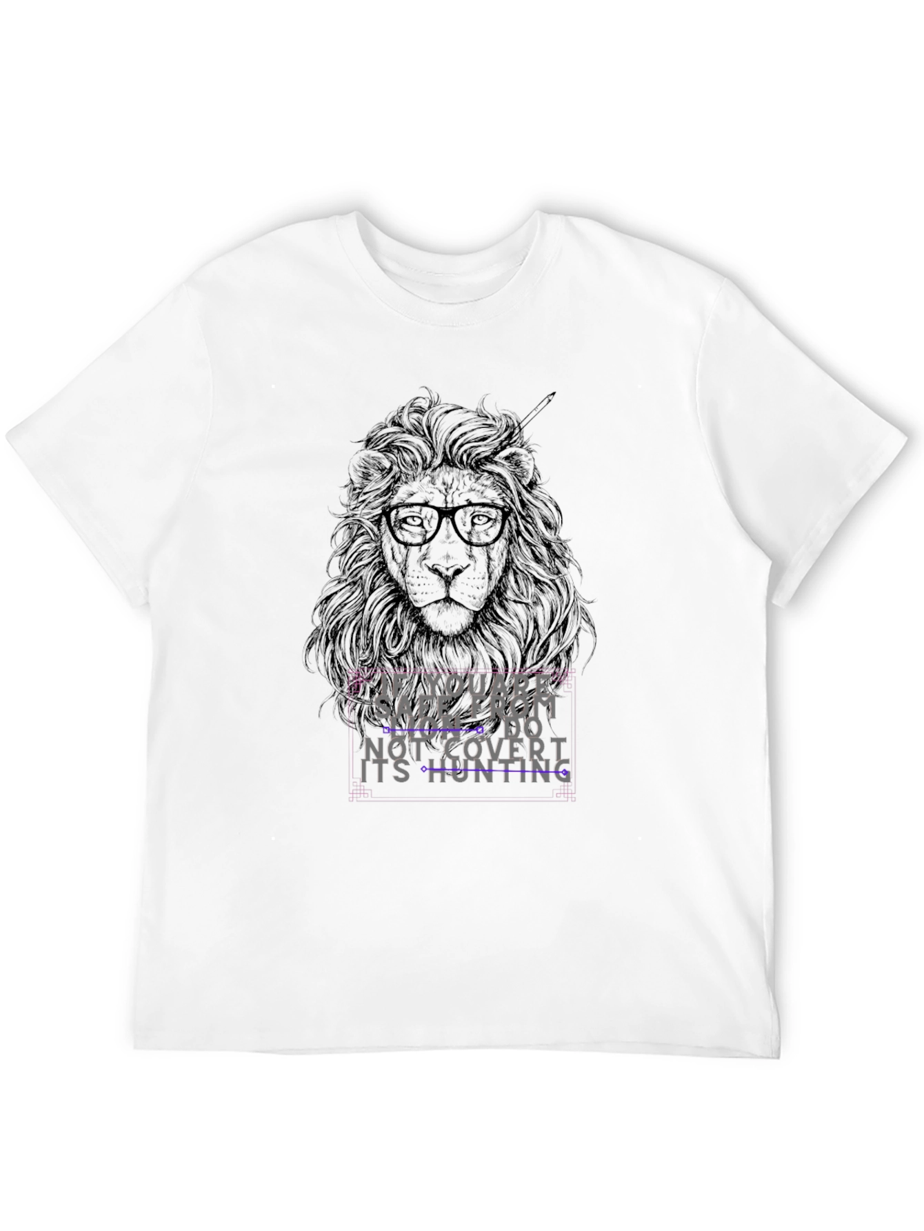 Black Lion Graphic Tee - "Safe From Lion, Do Not Covert" view 12