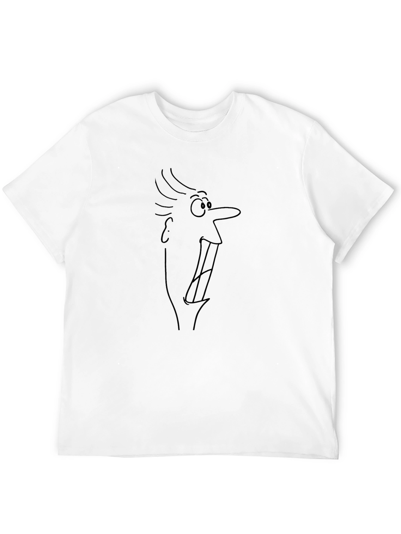 Black Cartoon Face Graphic Tee - Black Cotton Blend view 12