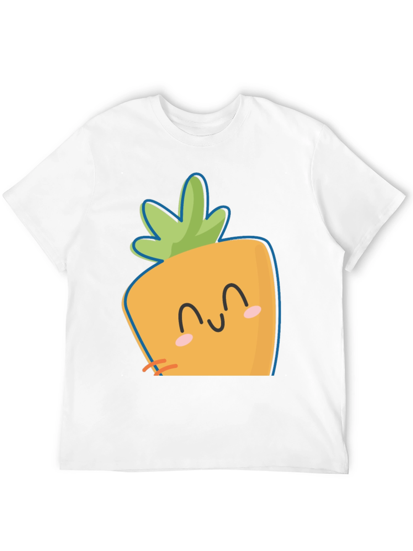 Black Cute Carrot Face Graphic Tee - Black Cotton Casual Shirt view 12