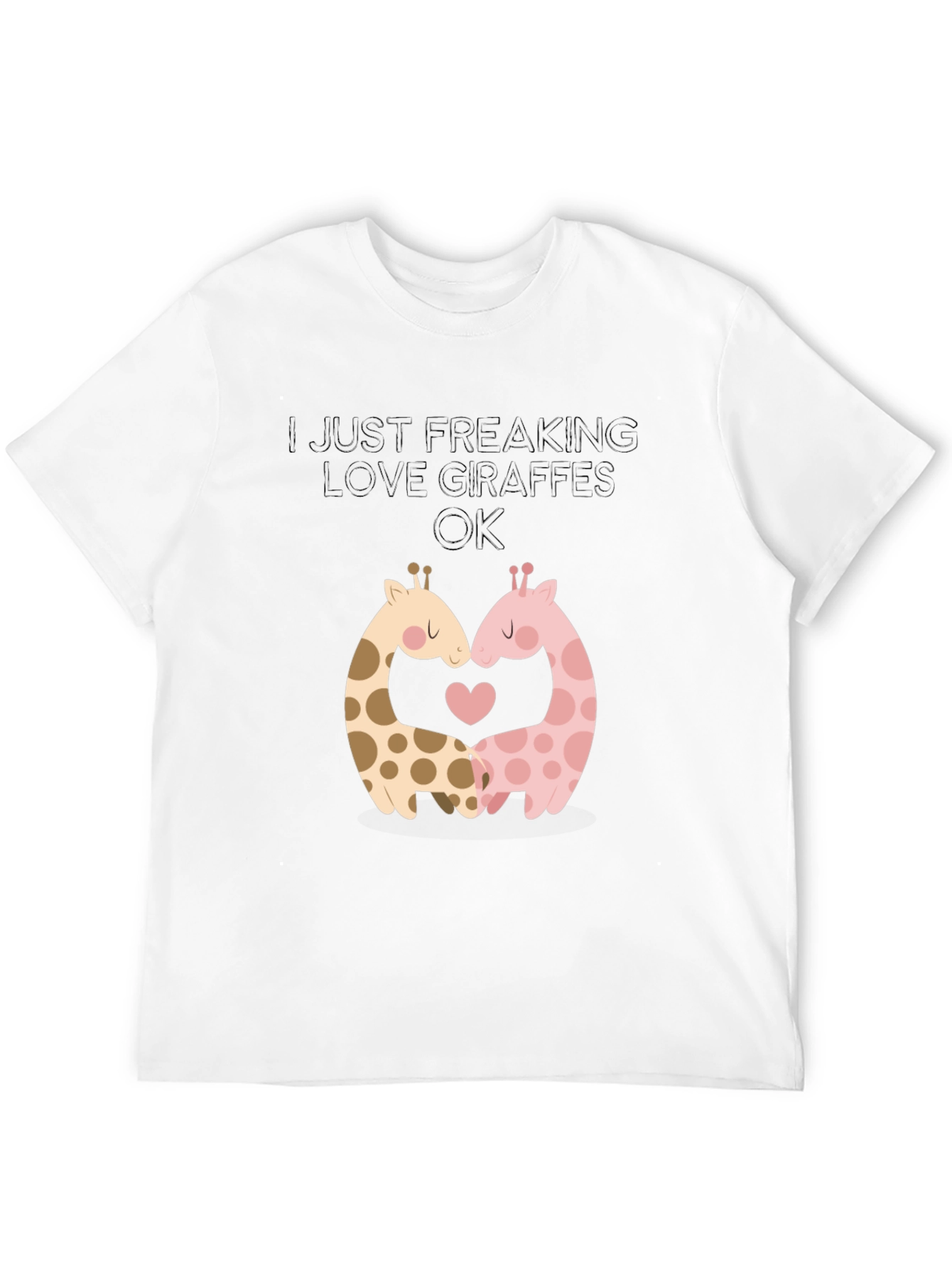 Black I Love Giraffes Graphic T-Shirt view 12