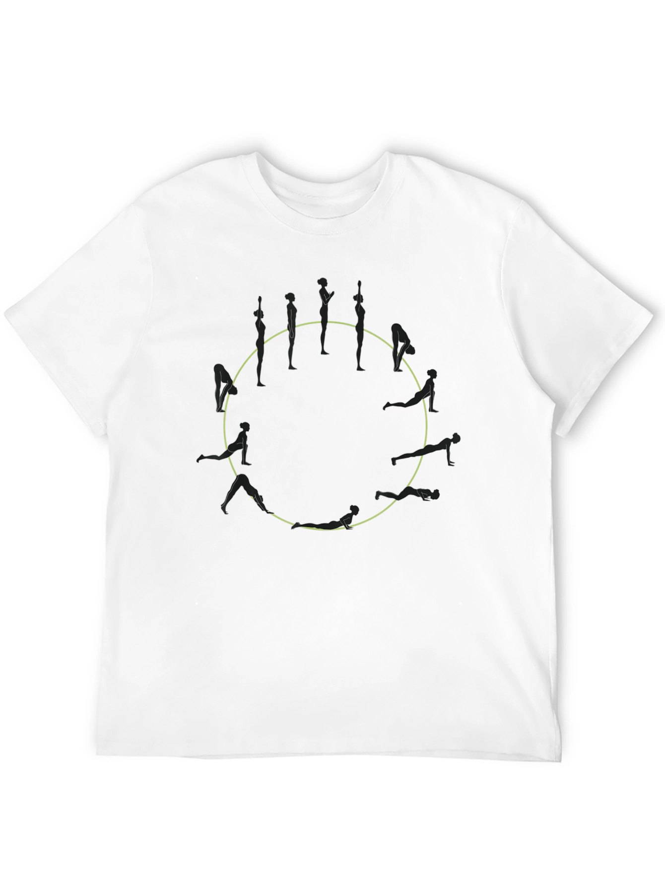 Black Yoga Poses Circle Graphic Black Tee view 12