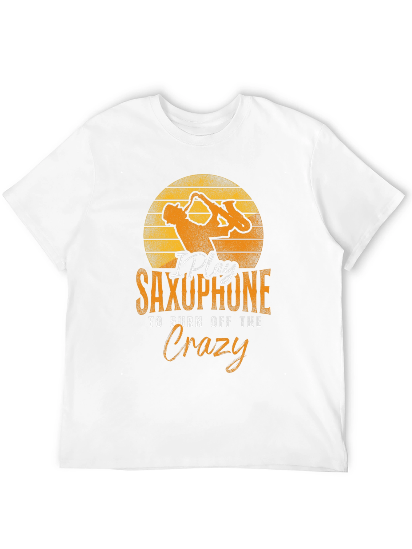 Black Saxophone Player T-Shirt - Burn Off The Crazy Tee view 12