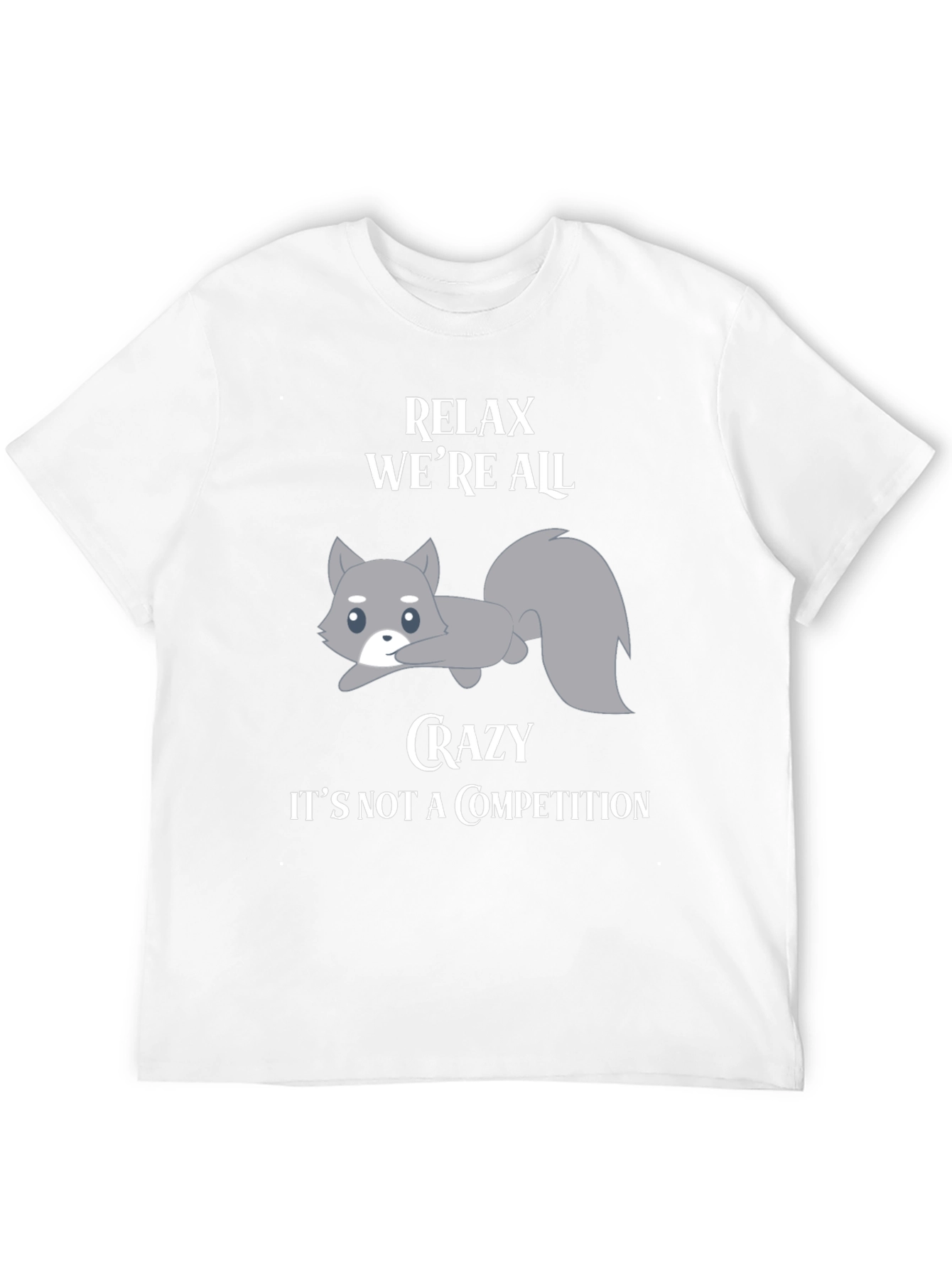 Black Relax We're All Crazy T-Shirt with Squirrel Graphic view 12