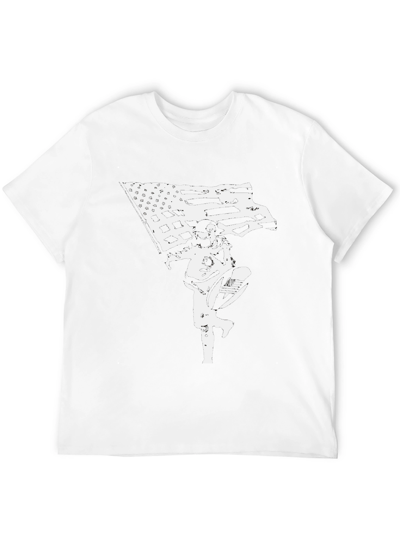 Black American Flag Astronaut Black T-Shirt view 12