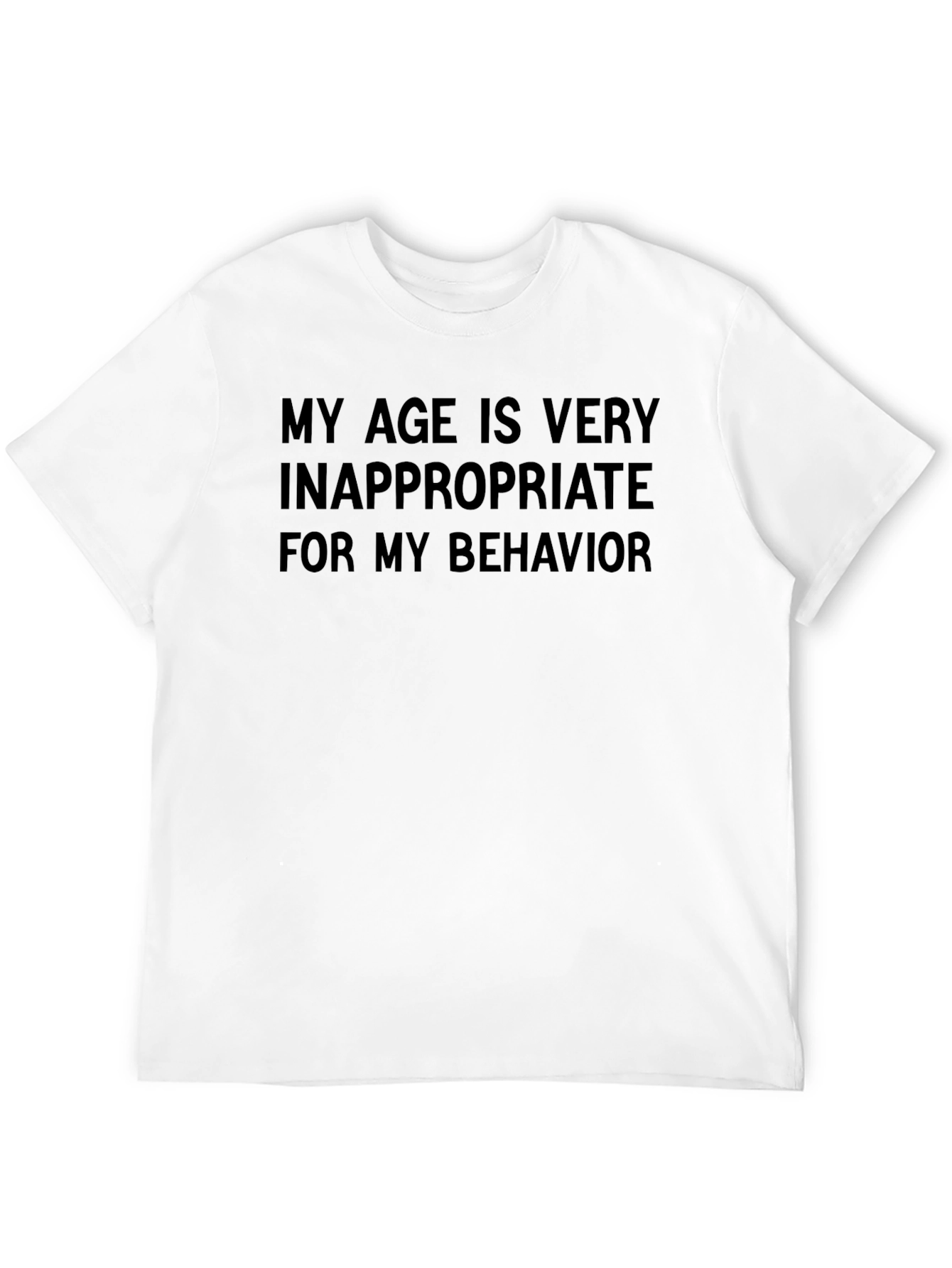 Black Inappropriate Age T-Shirt - Funny Sarcastic Tee view 12