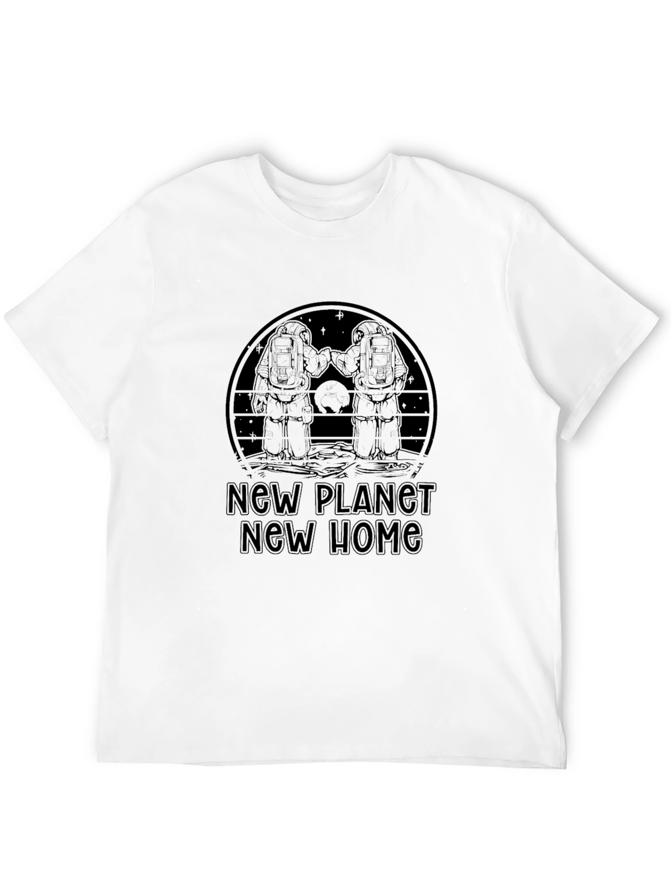Black New Planet New Home Graphic T-Shirt - Black view 12