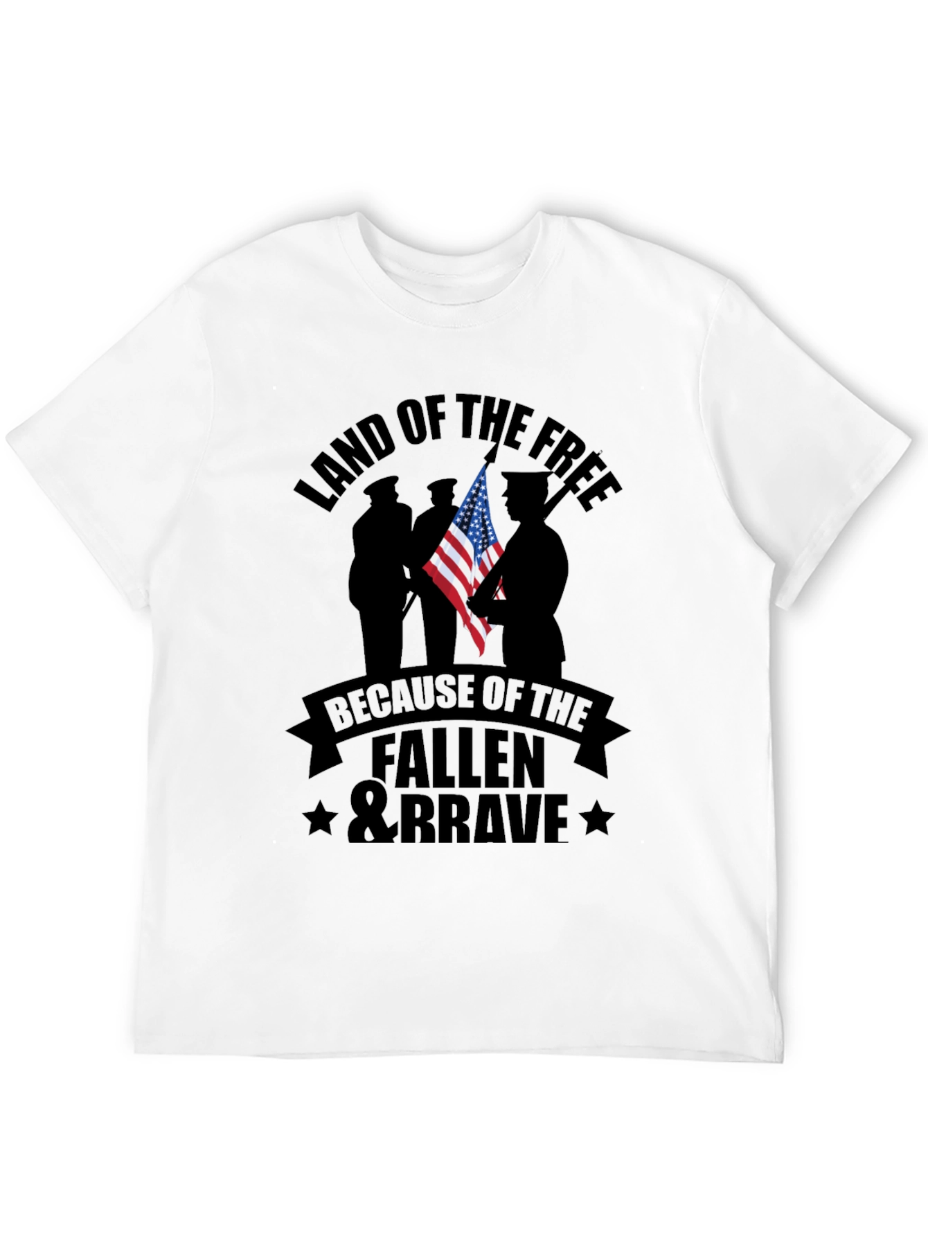 Black Land of the Free Fallen & Brave Graphic Tee view 12
