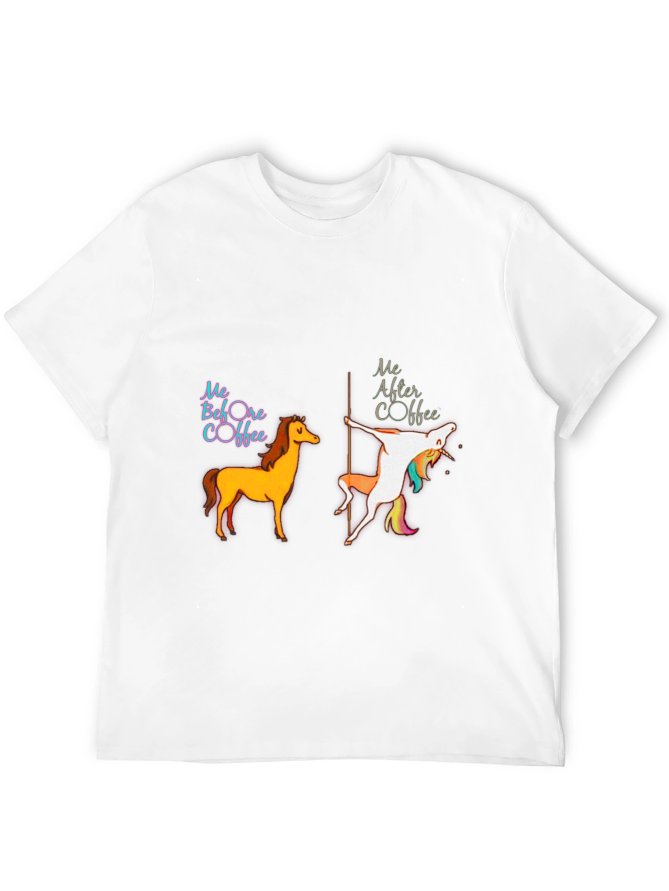 Black Funny "Before & After Coffee" Graphic T-Shirt view 12