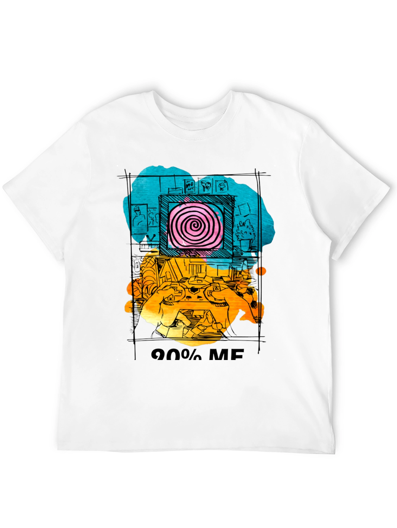 Black 90% Me Graphic T-Shirt - Quirky Artistic Tee view 12