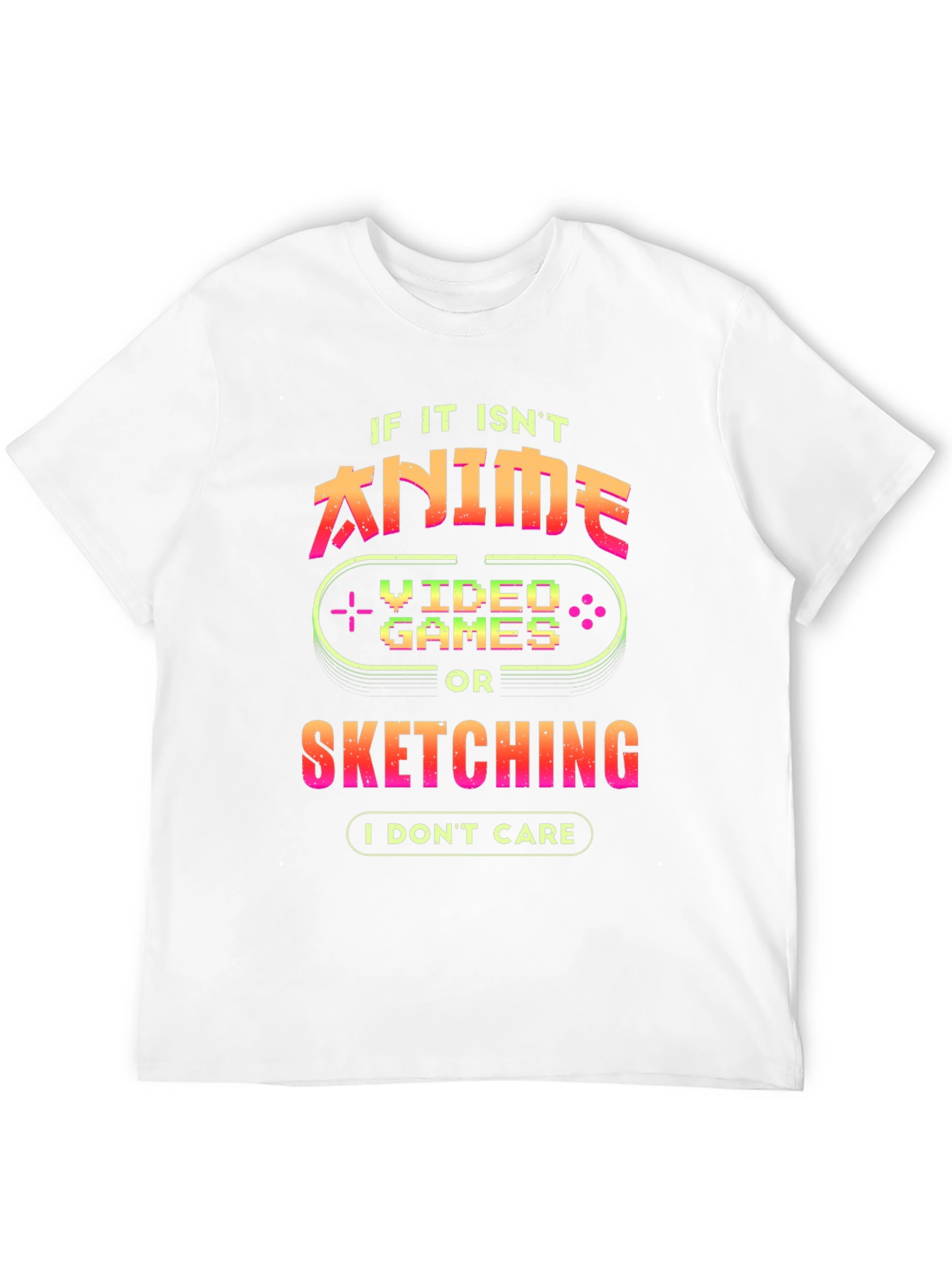 Black Anime Video Games Sketching Graphic Tee view 12