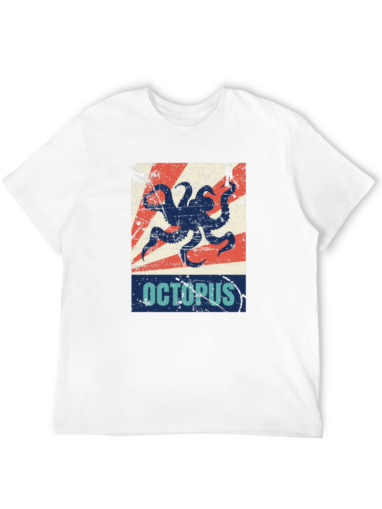 Black Distressed Octopus Graphic T-Shirt - Men's Black Tee view 12