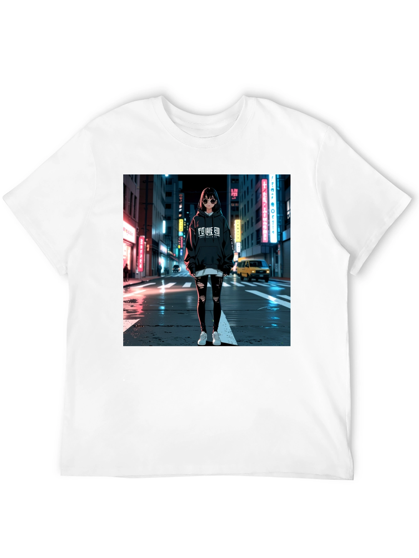 Black Anime Girl Graphic Black T-Shirt view 12