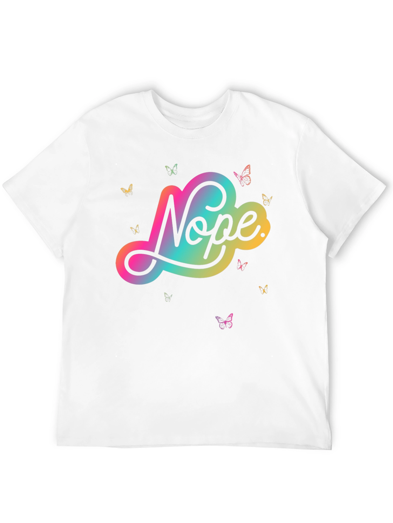Black Nope Butterfly Graphic Tee - Modern Casual Style view 12