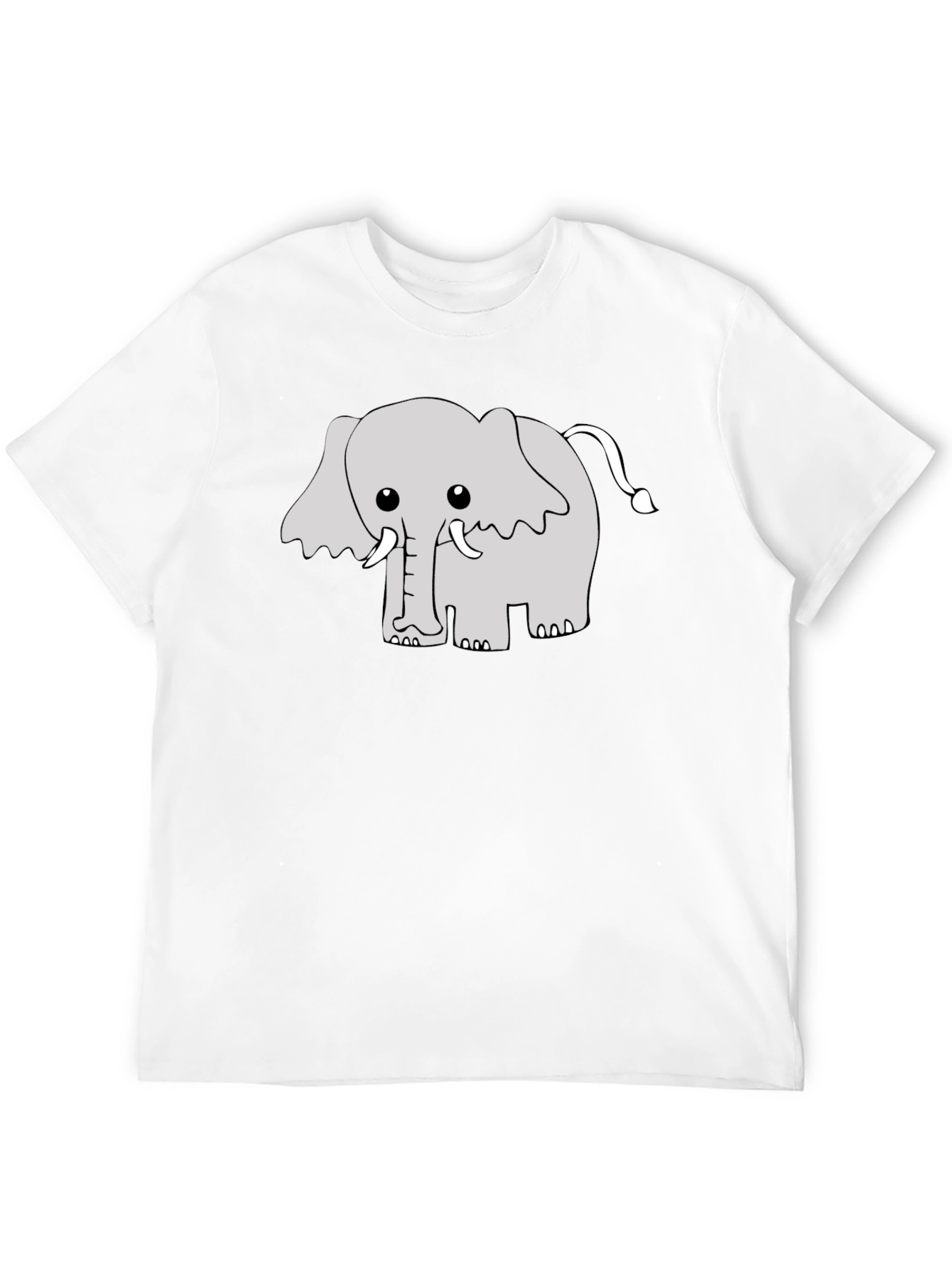 Black Cute Cartoon Elephant Graphic Tee - Black view 12