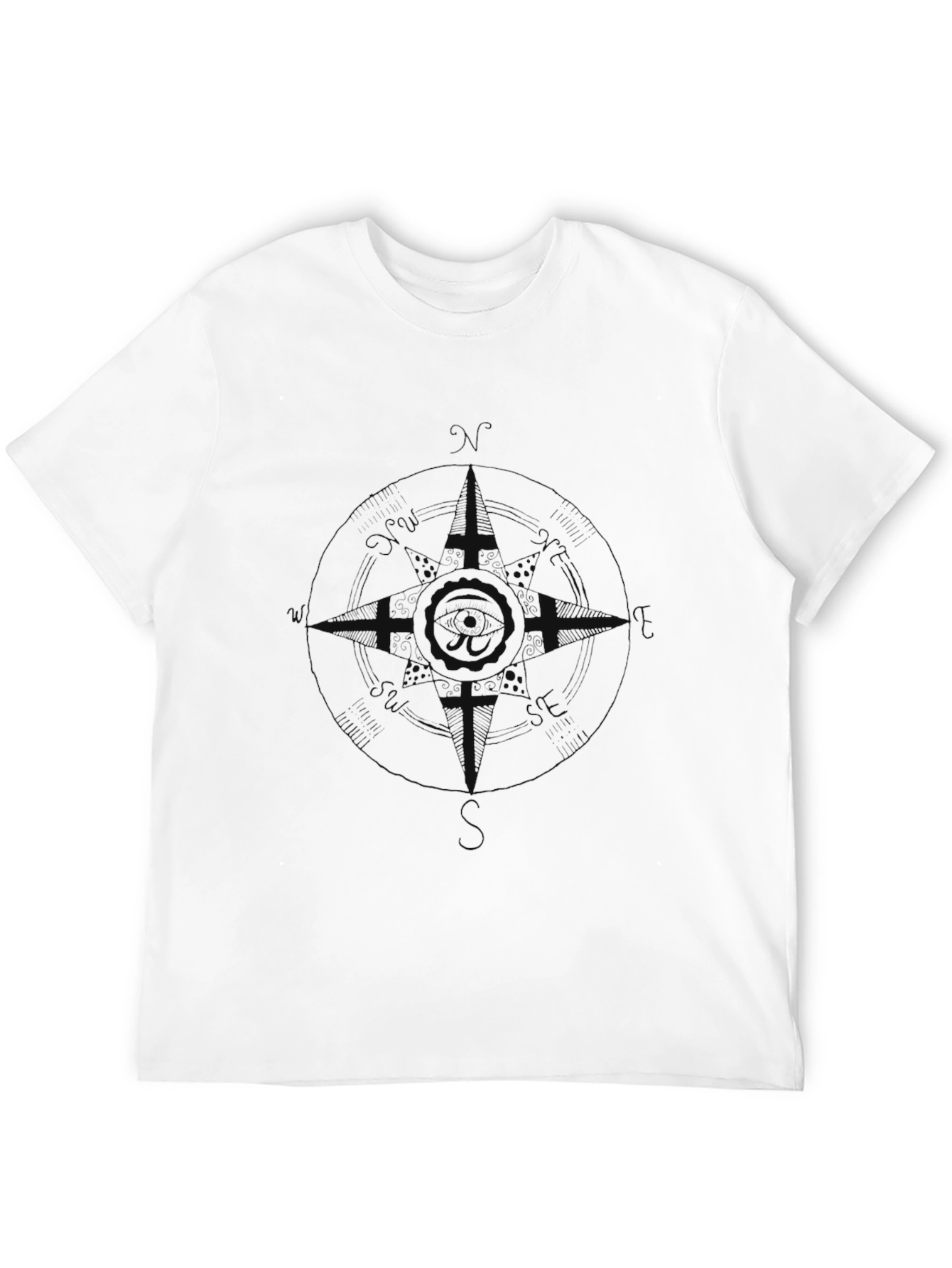 Black Men's Black Compass Graphic Tee - Stylish & Casual view 12