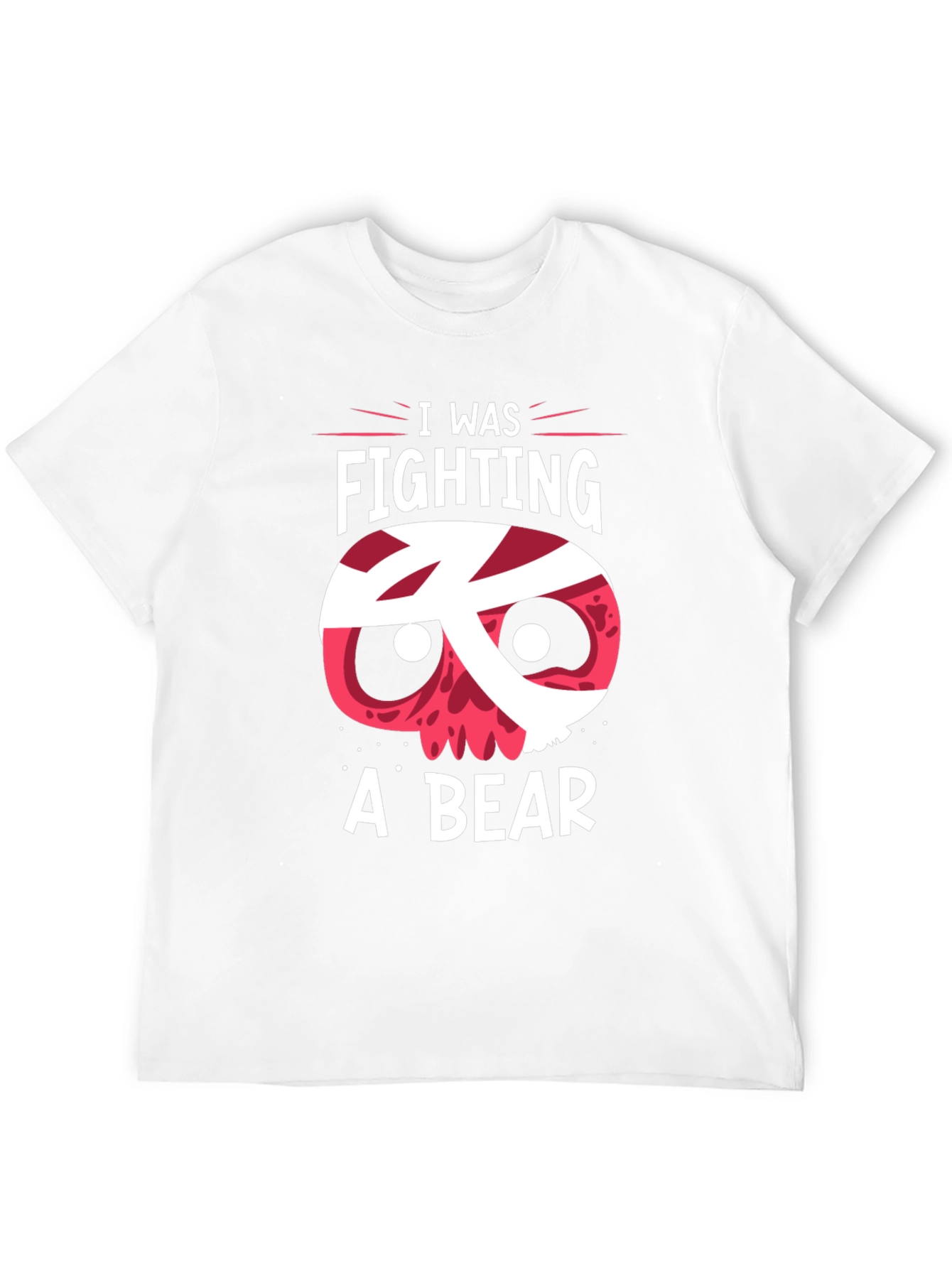 Black I Was Fighting A Bear Funny Graphic T-Shirt view 12