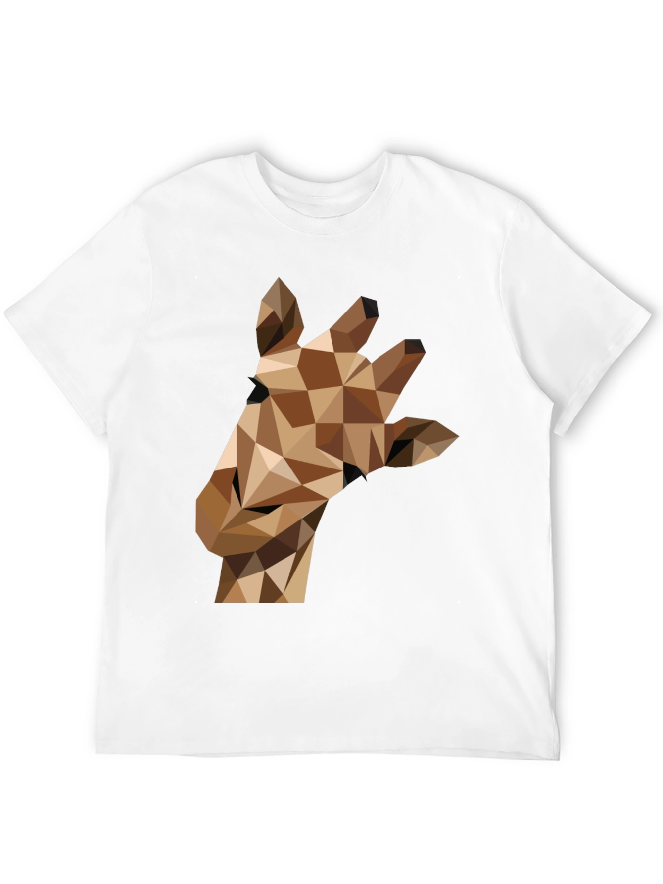 Black Geometric Giraffe Tee - Modern Animal Print Shirt view 12