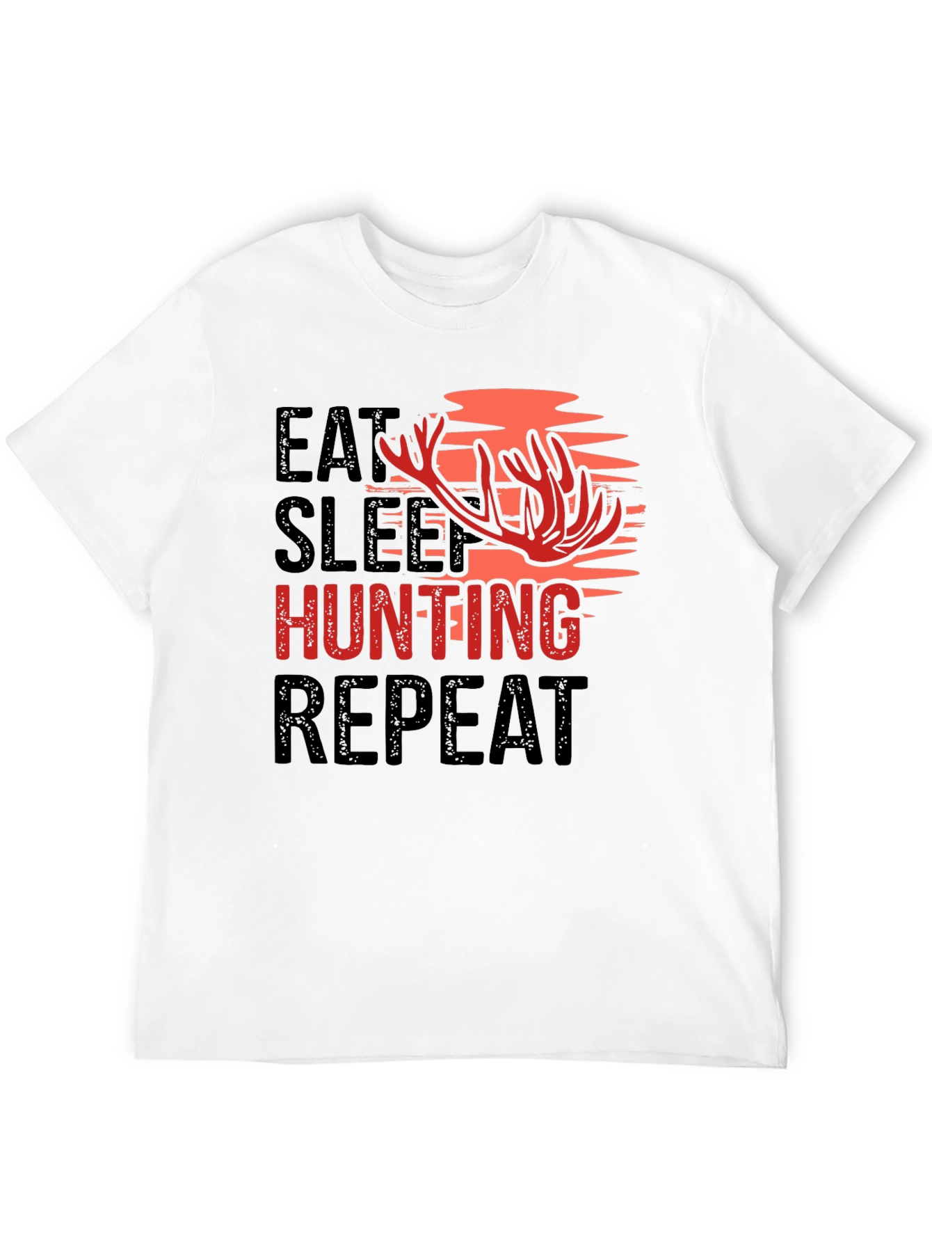 Black Eat Sleep Hunting Repeat Graphic Tee view 12