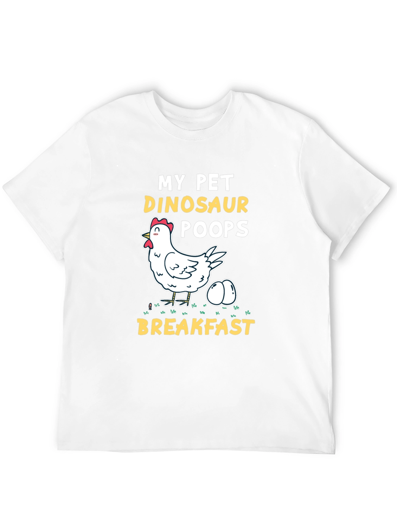 Black My Pet Dinosaur Chicken T-Shirt - Novelty Breakfast Tee view 12