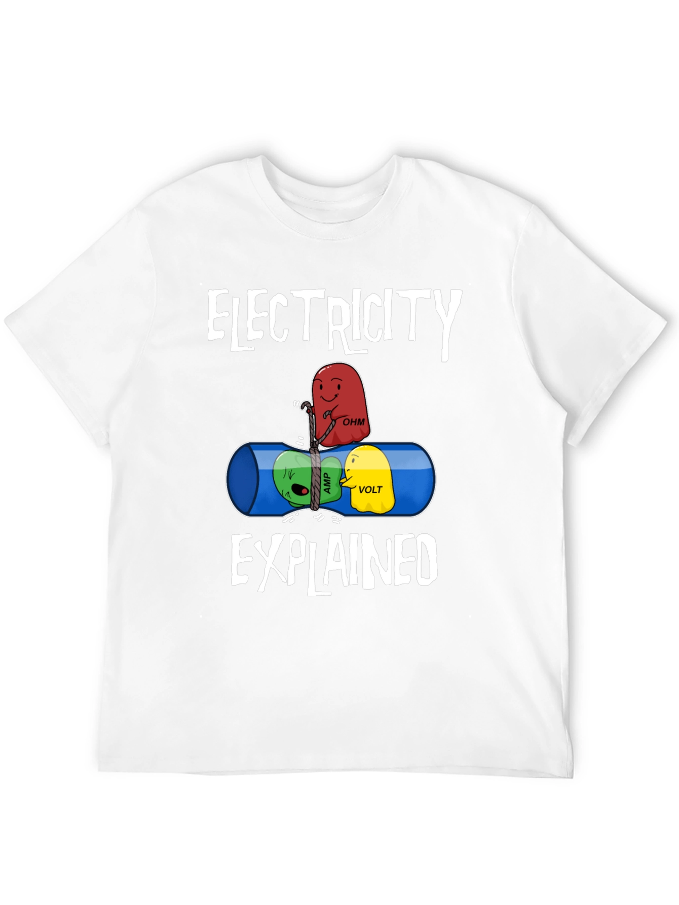 Black Electricity Explained Graphic T-Shirt view 12