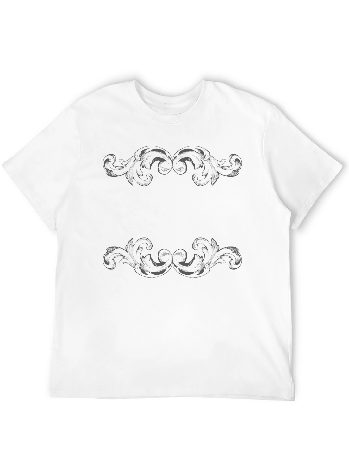 Black Ornate Scrollwork Black T-Shirt view 12