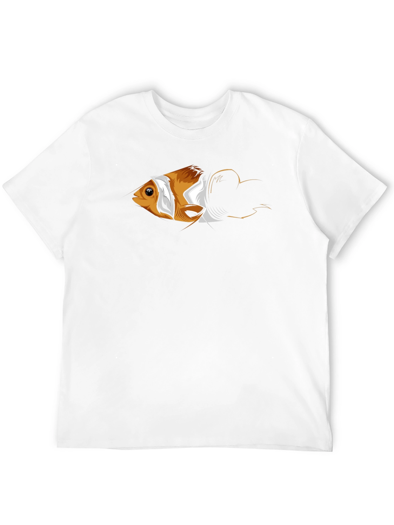 Black Clownfish Graphic Print Men's Black T-Shirt view 12